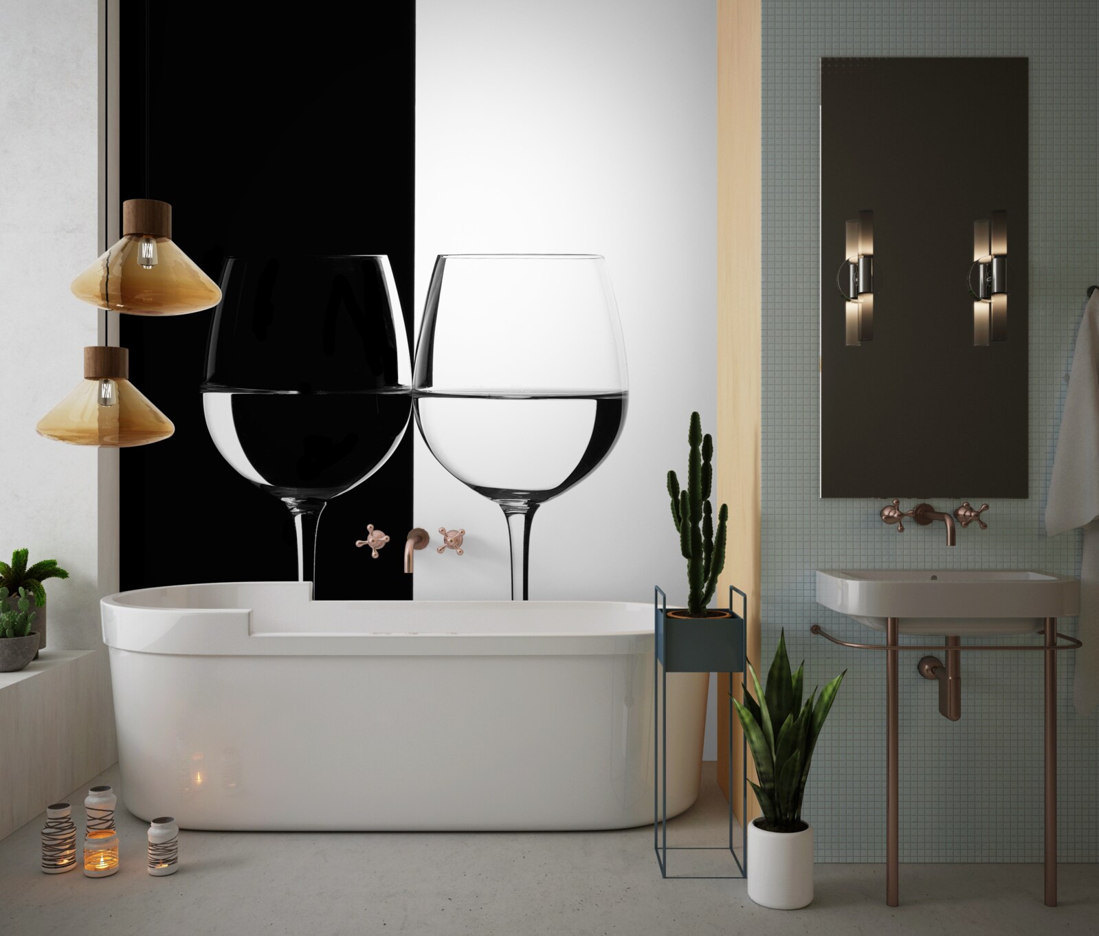 Фотошпалери окуляри на світлому та темному тлі