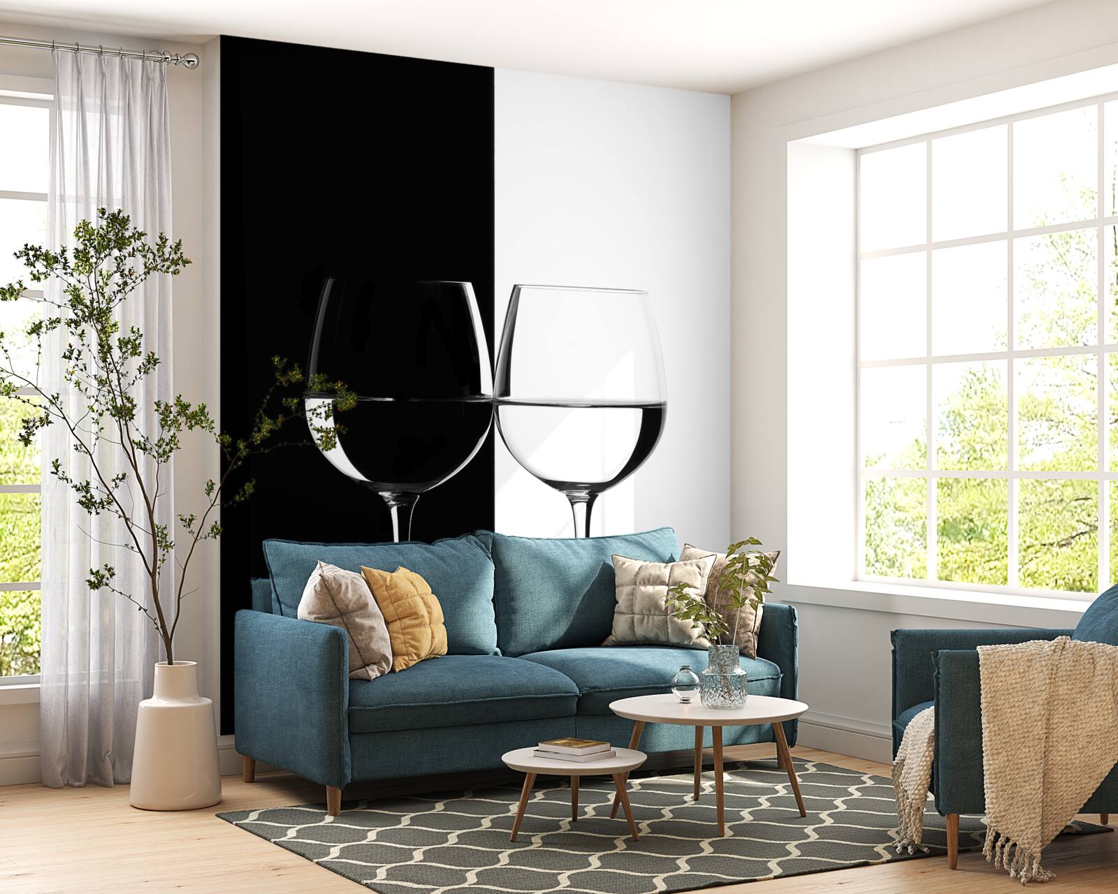 Фотошпалери окуляри на світлому та темному тлі