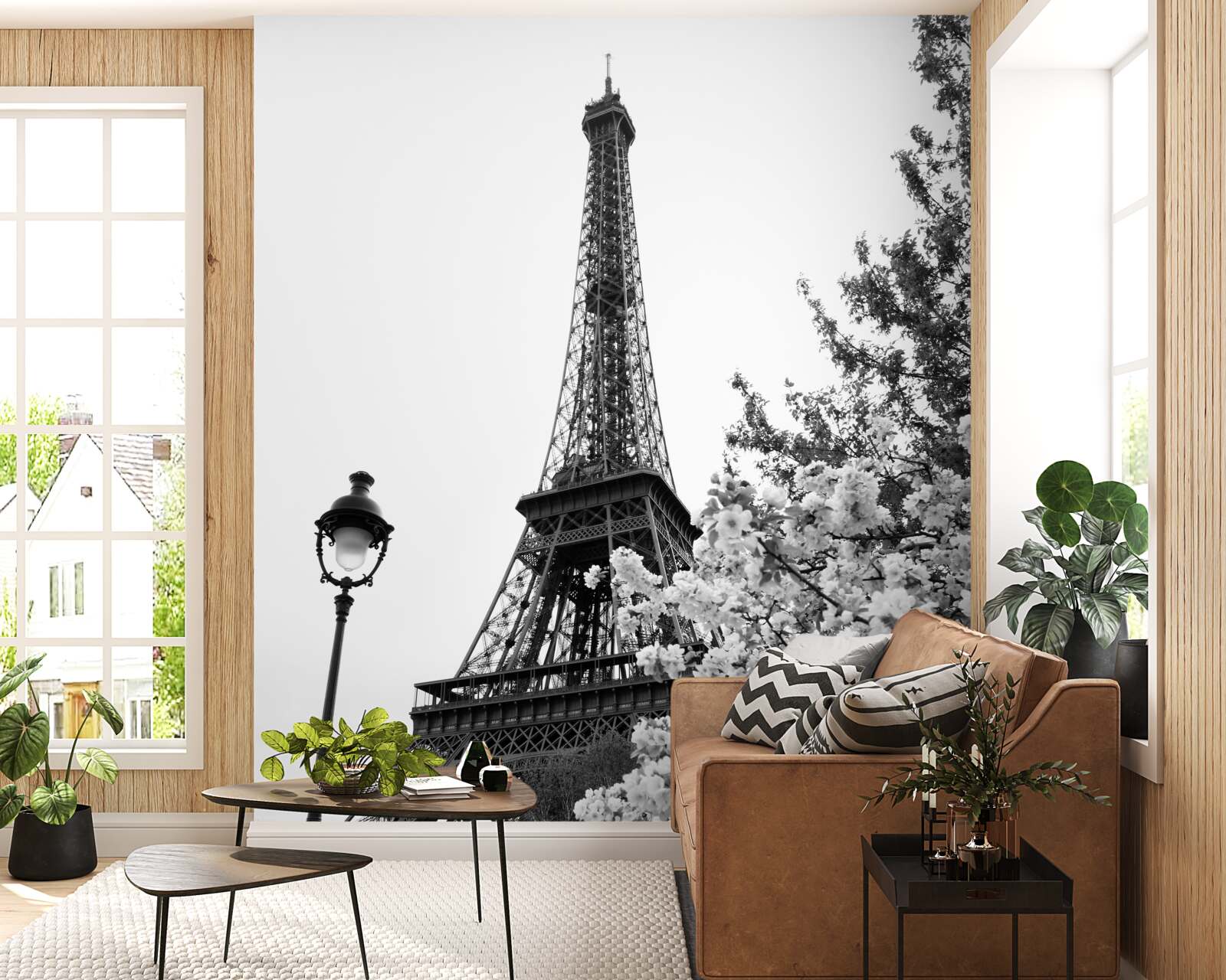 Фотошпалери Ейфелева вежа в чорно-білому кольорі