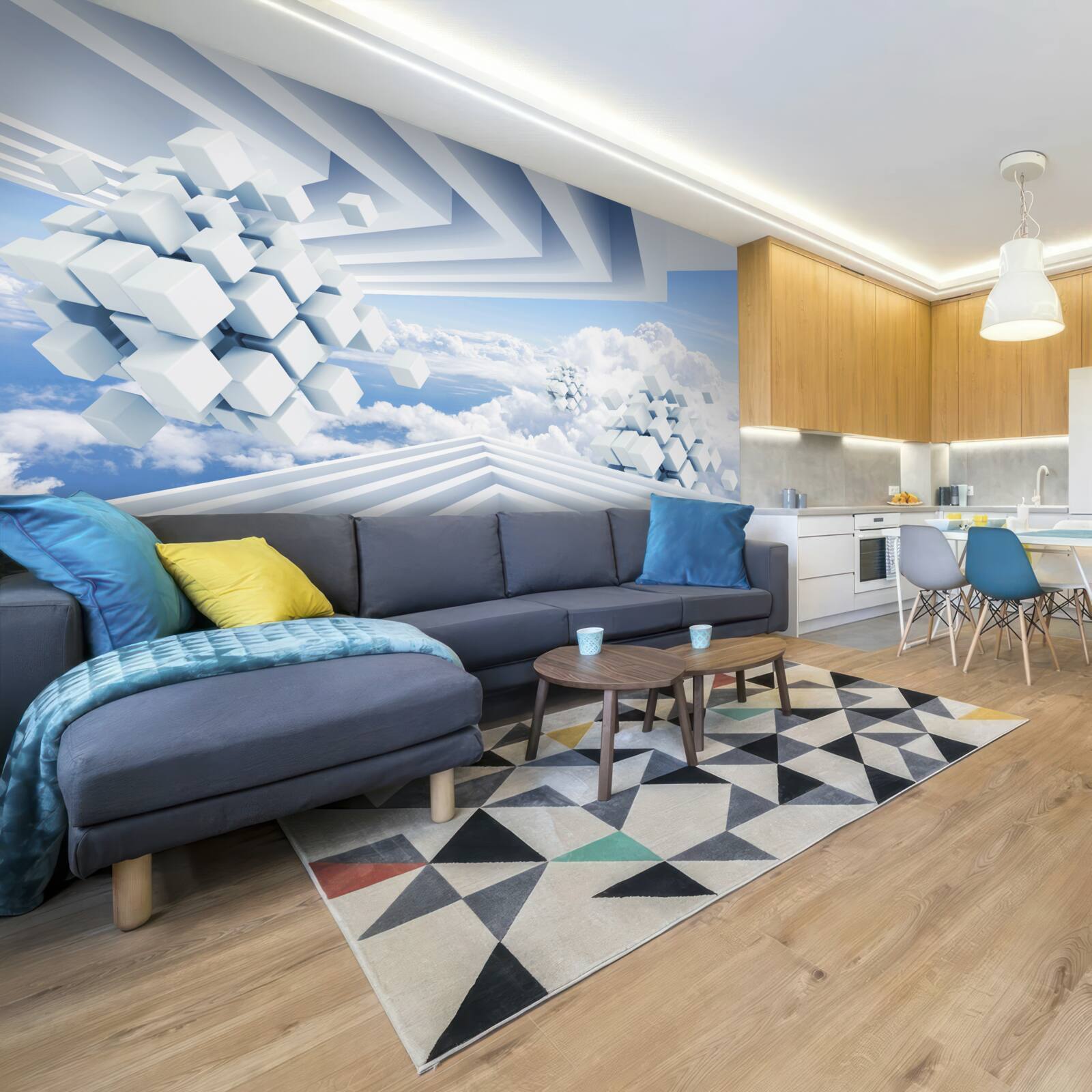 Фотошпалери текстури, що плавають у синяві хмар