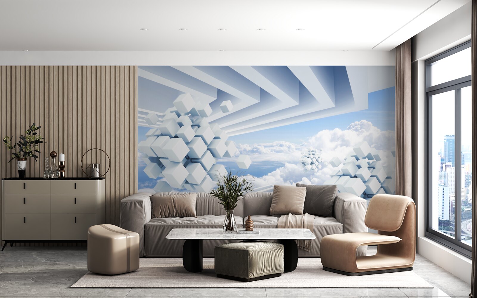 Фотошпалери текстури, що плавають у синяві хмар