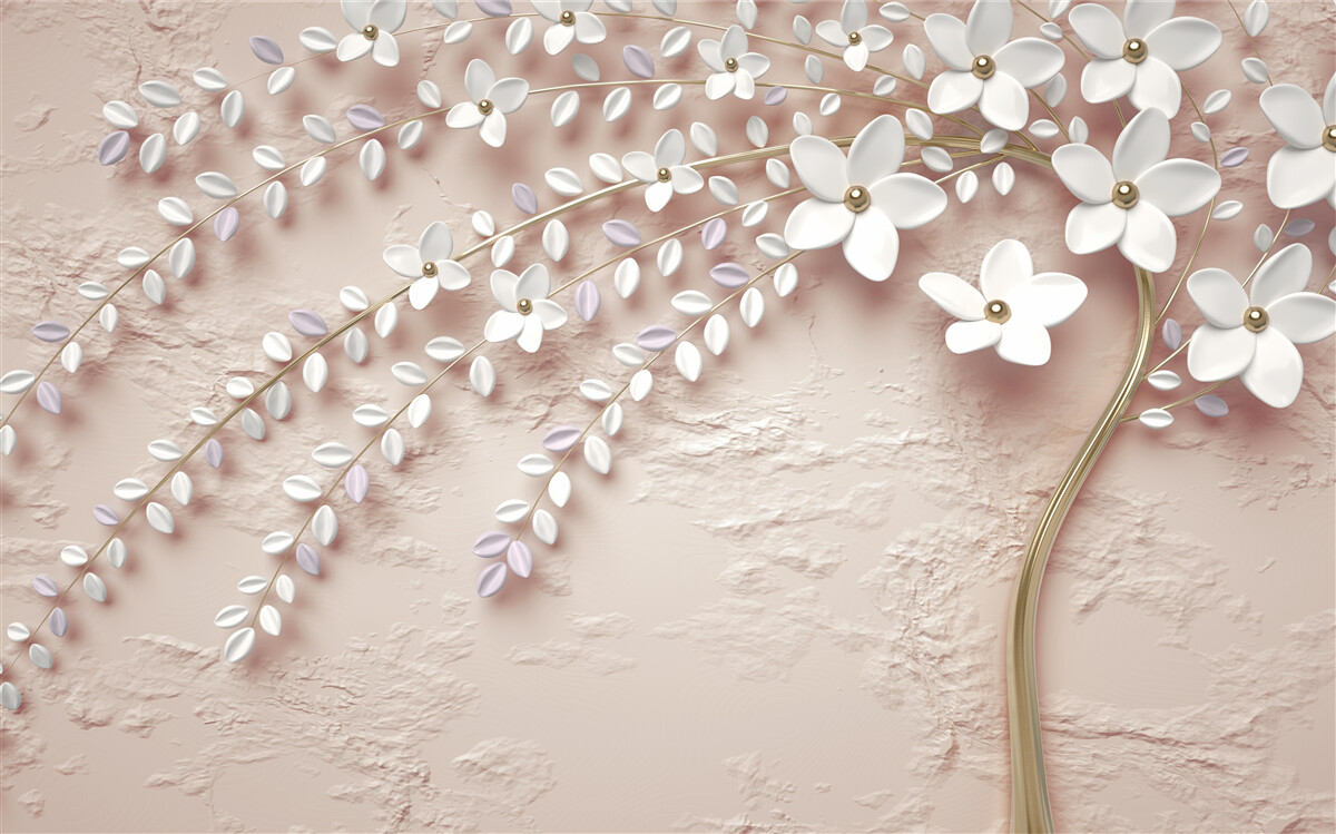 Фотошпалери квітуче дерево з дрібними квітами