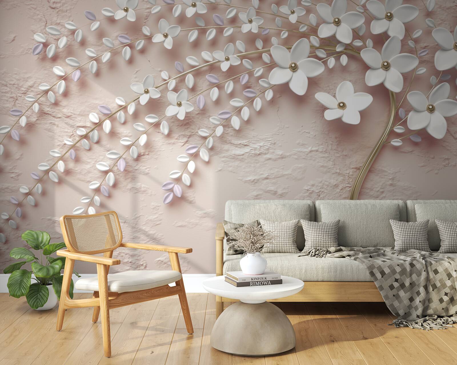 Фотошпалери квітуче дерево з дрібними квітами