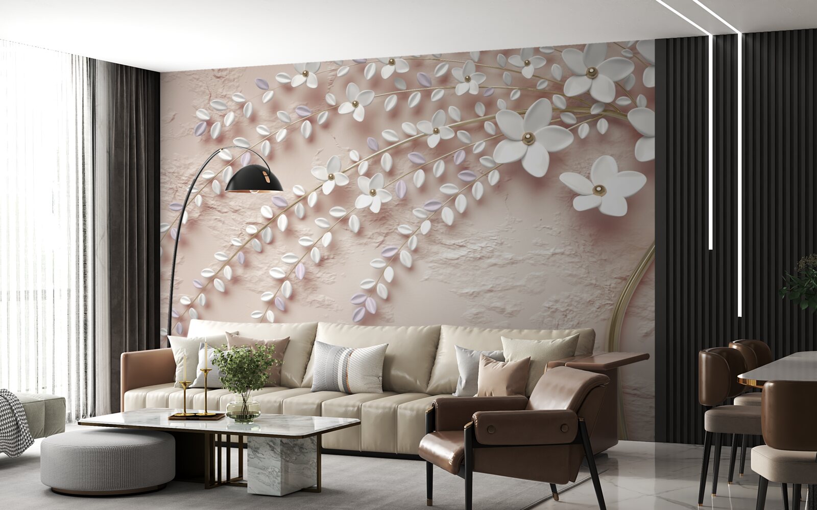 Фотошпалери квітуче дерево з дрібними квітами