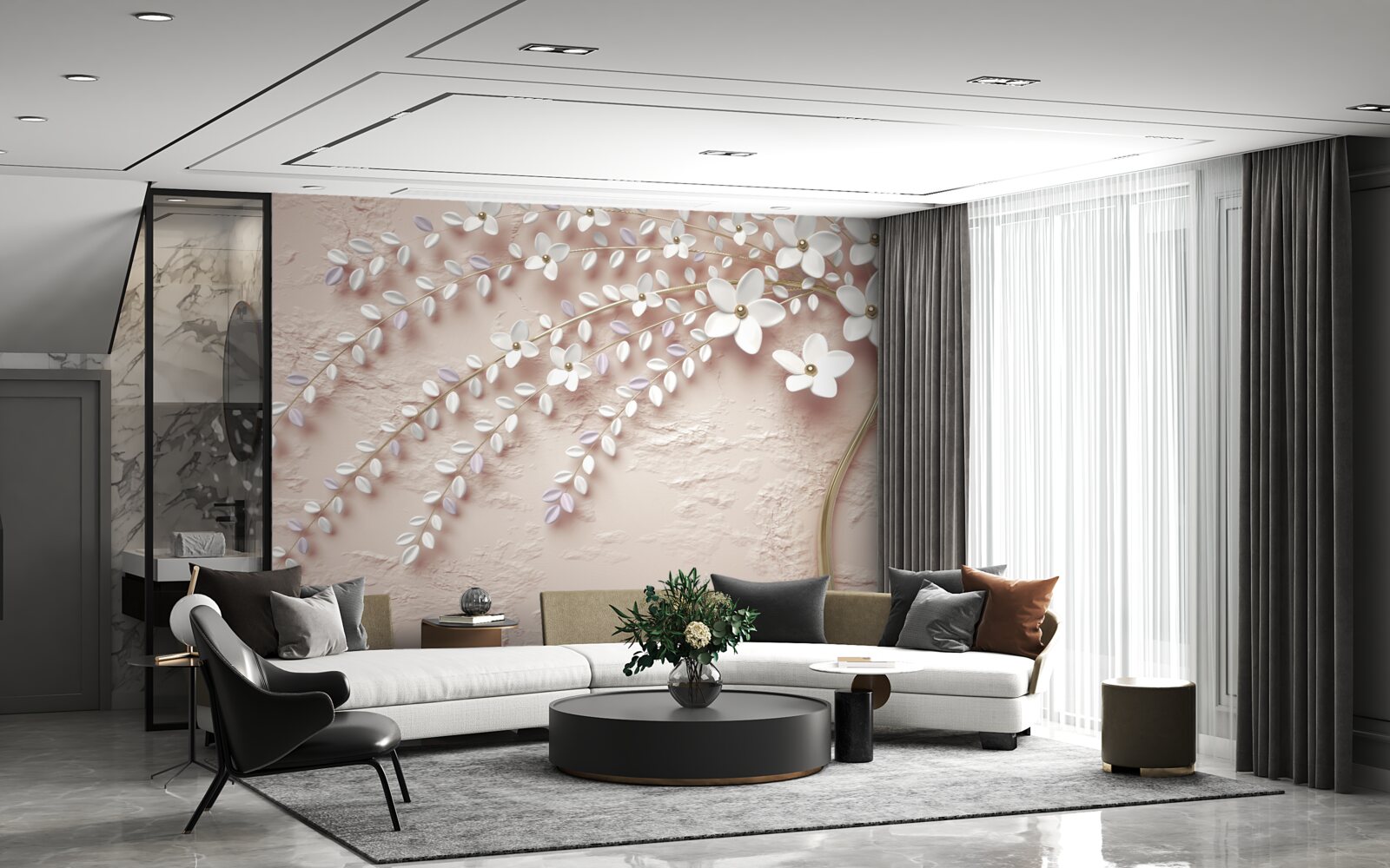 Фотошпалери квітуче дерево з дрібними квітами