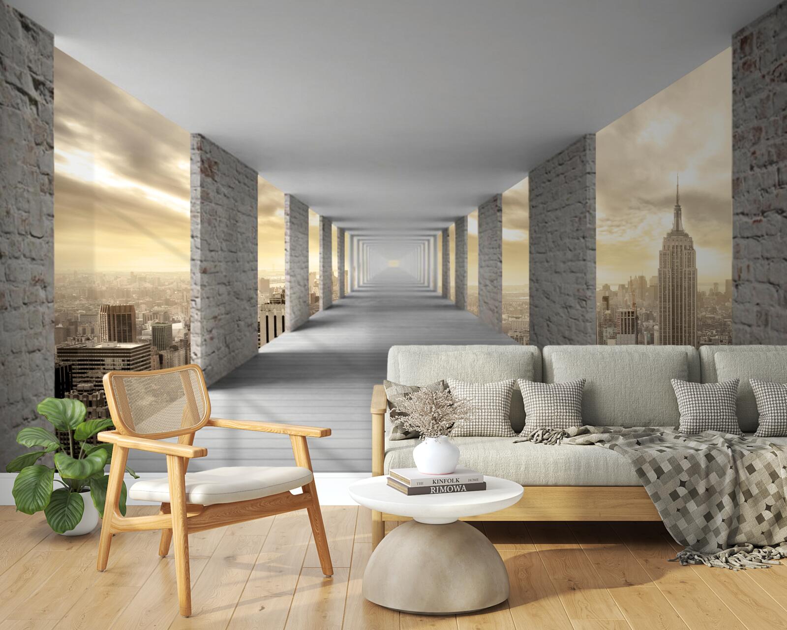 Фотошпалери 3-й тунель, що височіє над містом