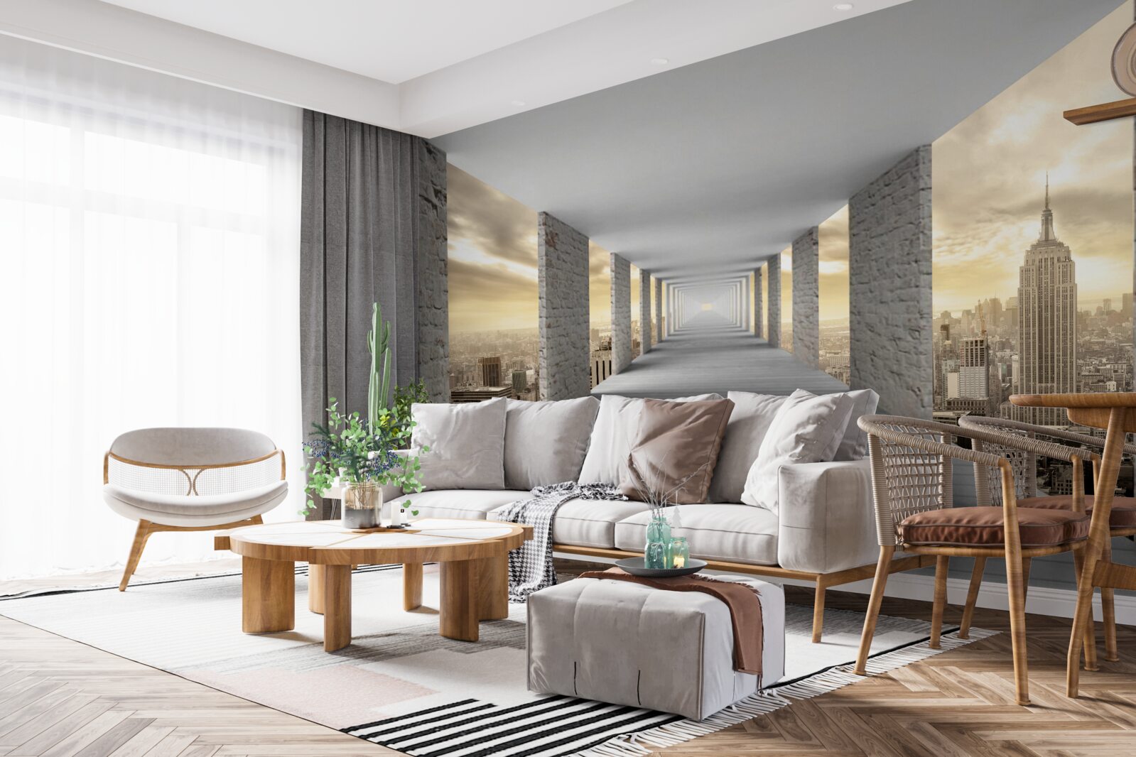 Фотошпалери 3-й тунель, що височіє над містом