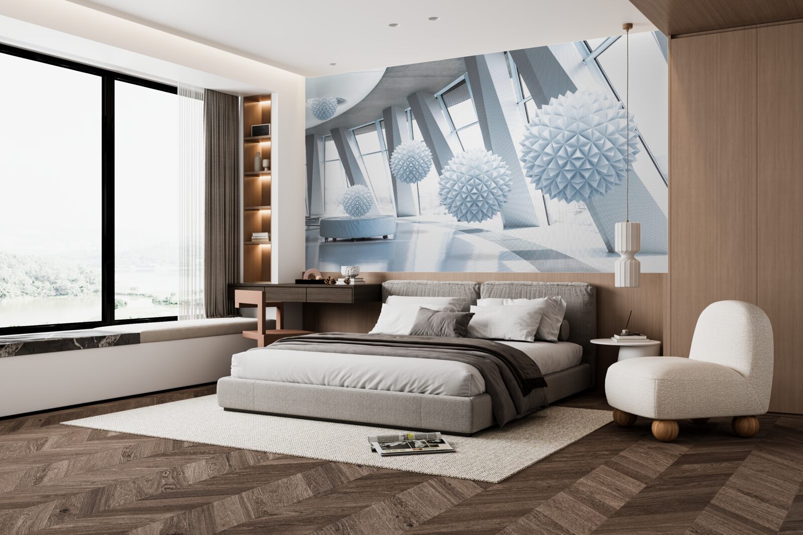 Фотошпалери кулі зникають у глибинах космосу