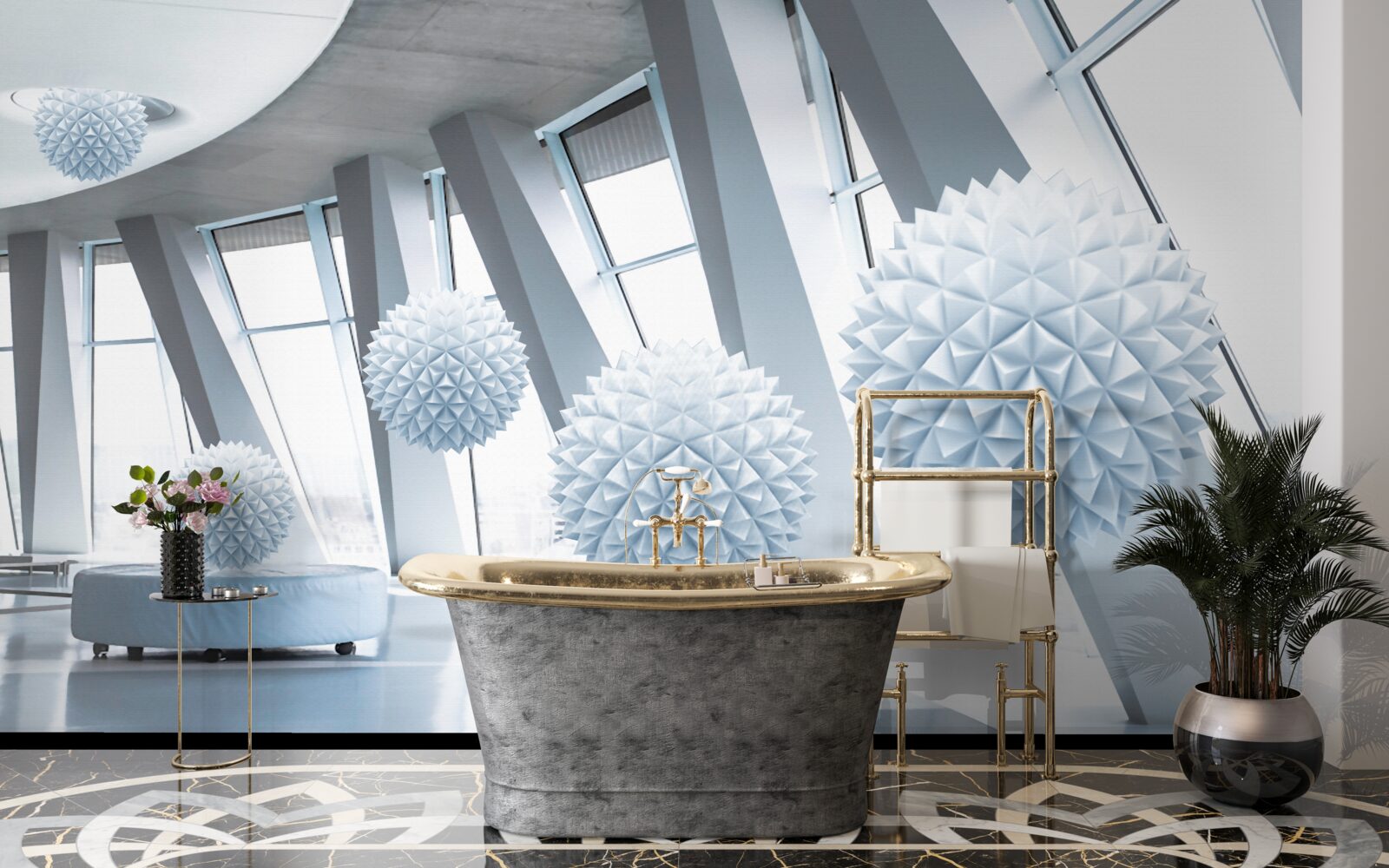 Фотошпалери кулі зникають у глибинах космосу