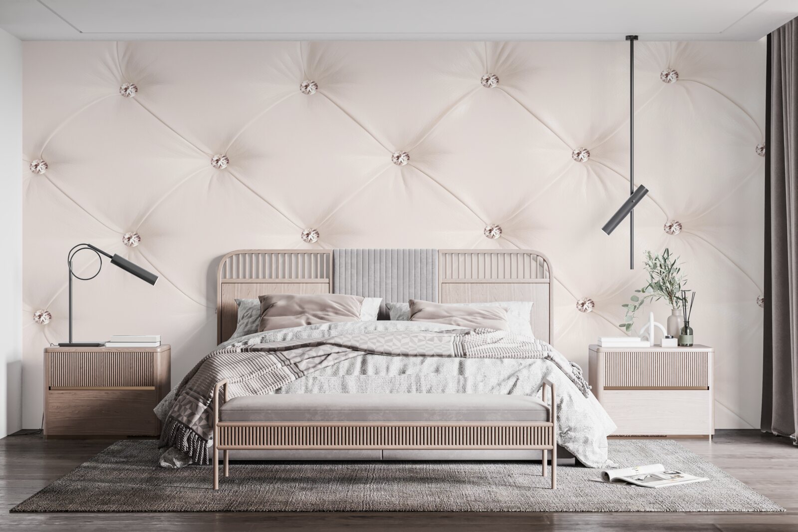 Фотошпалери перлинно-рожева екошкіра