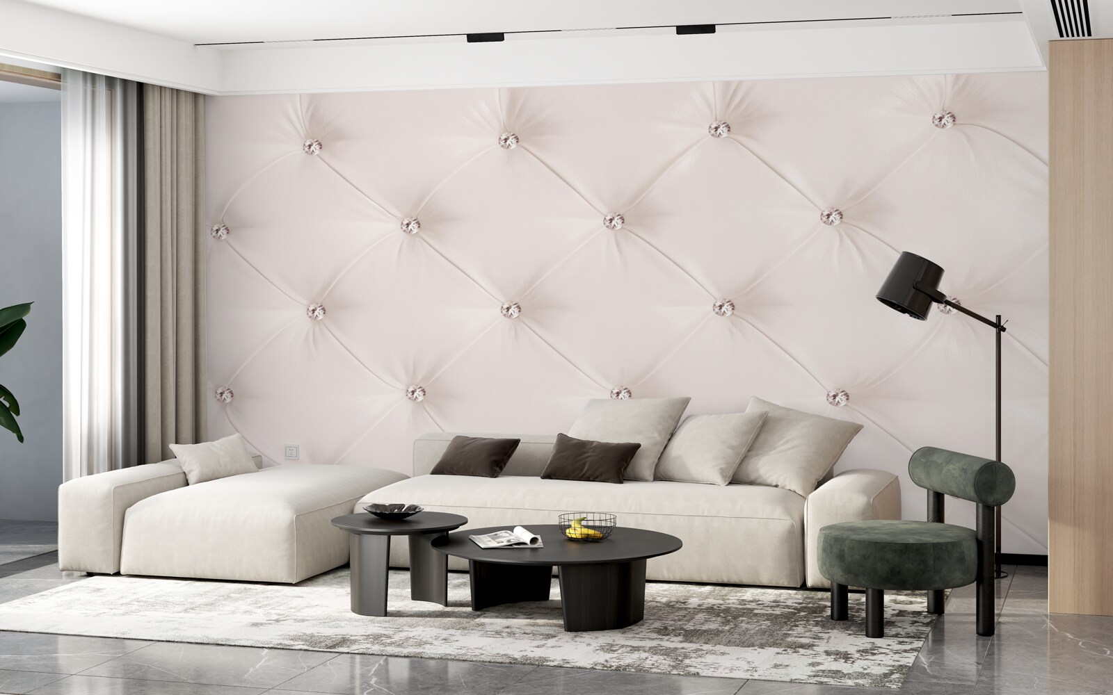 Фотошпалери перлинно-рожева екошкіра