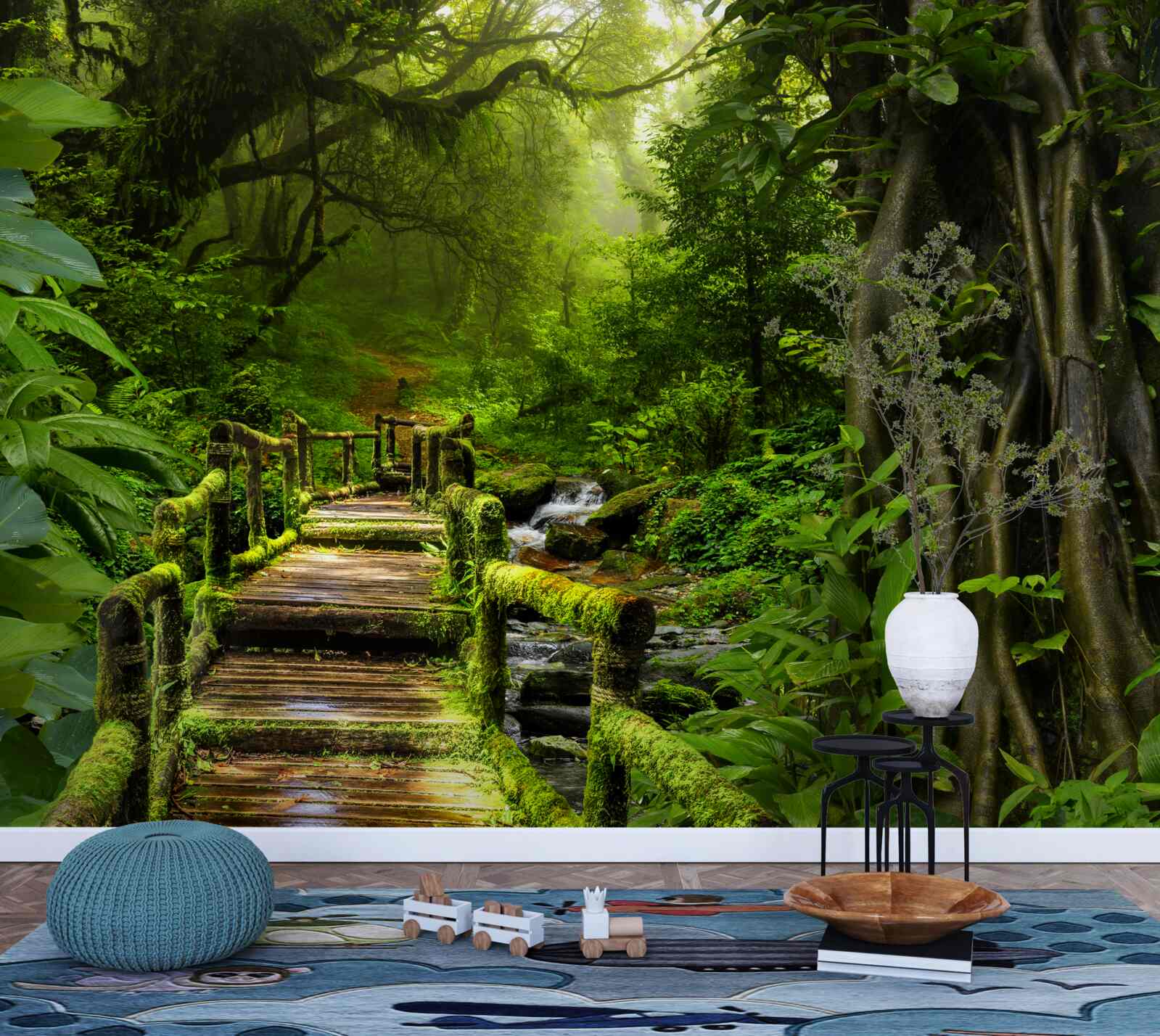 Фотошпалери в азіатських джунглях є водоспад