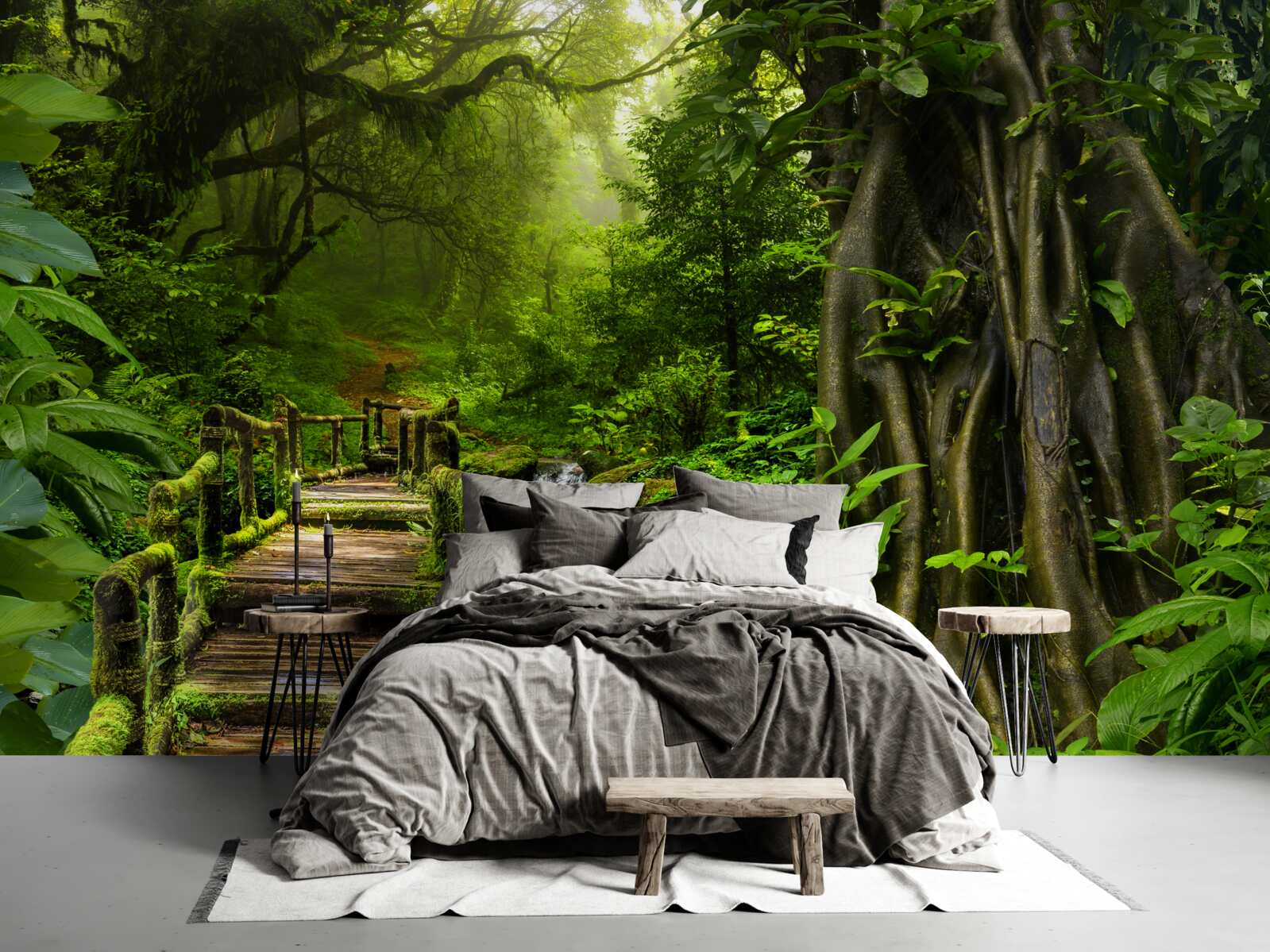 Фотошпалери в азіатських джунглях є водоспад