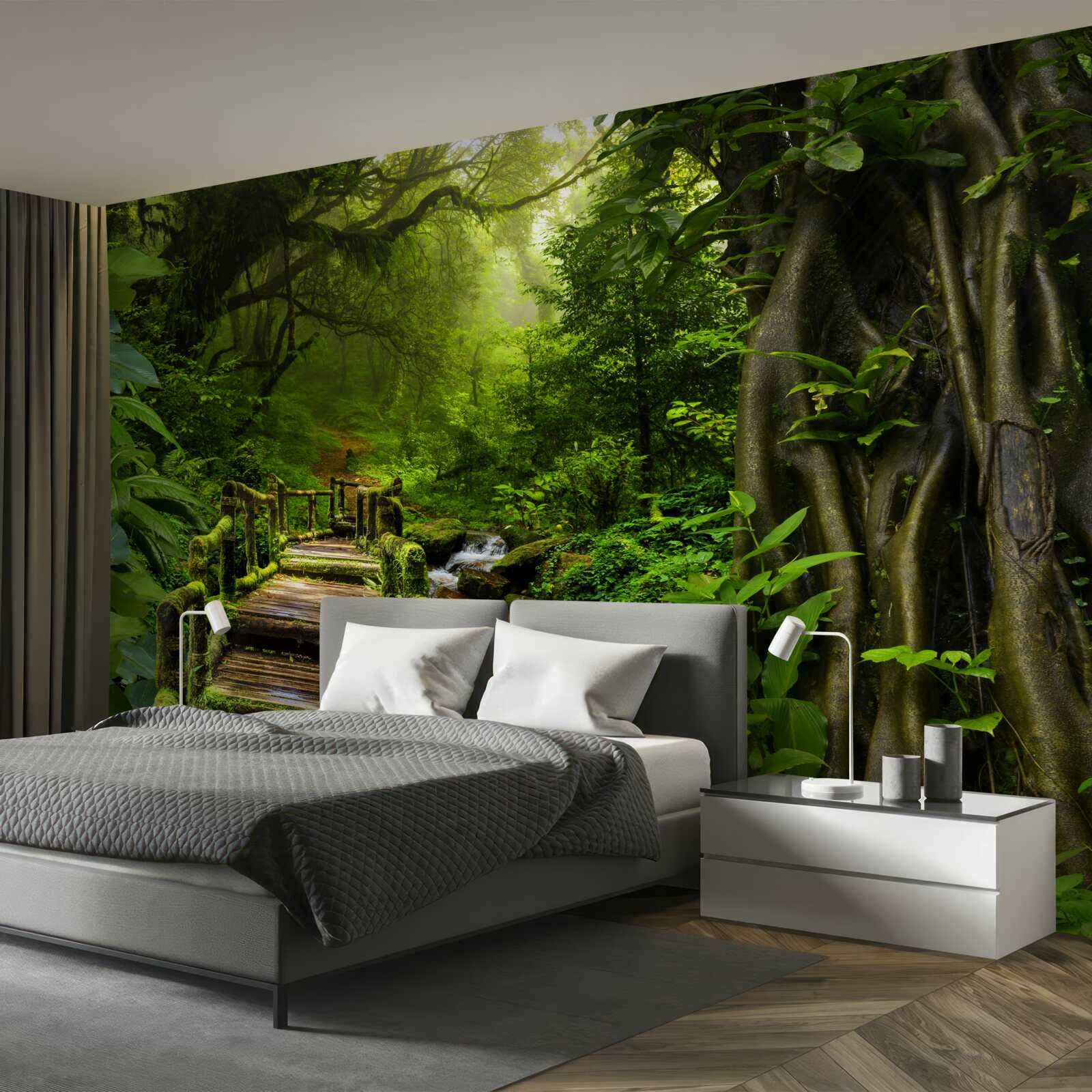 Фотошпалери в азіатських джунглях є водоспад