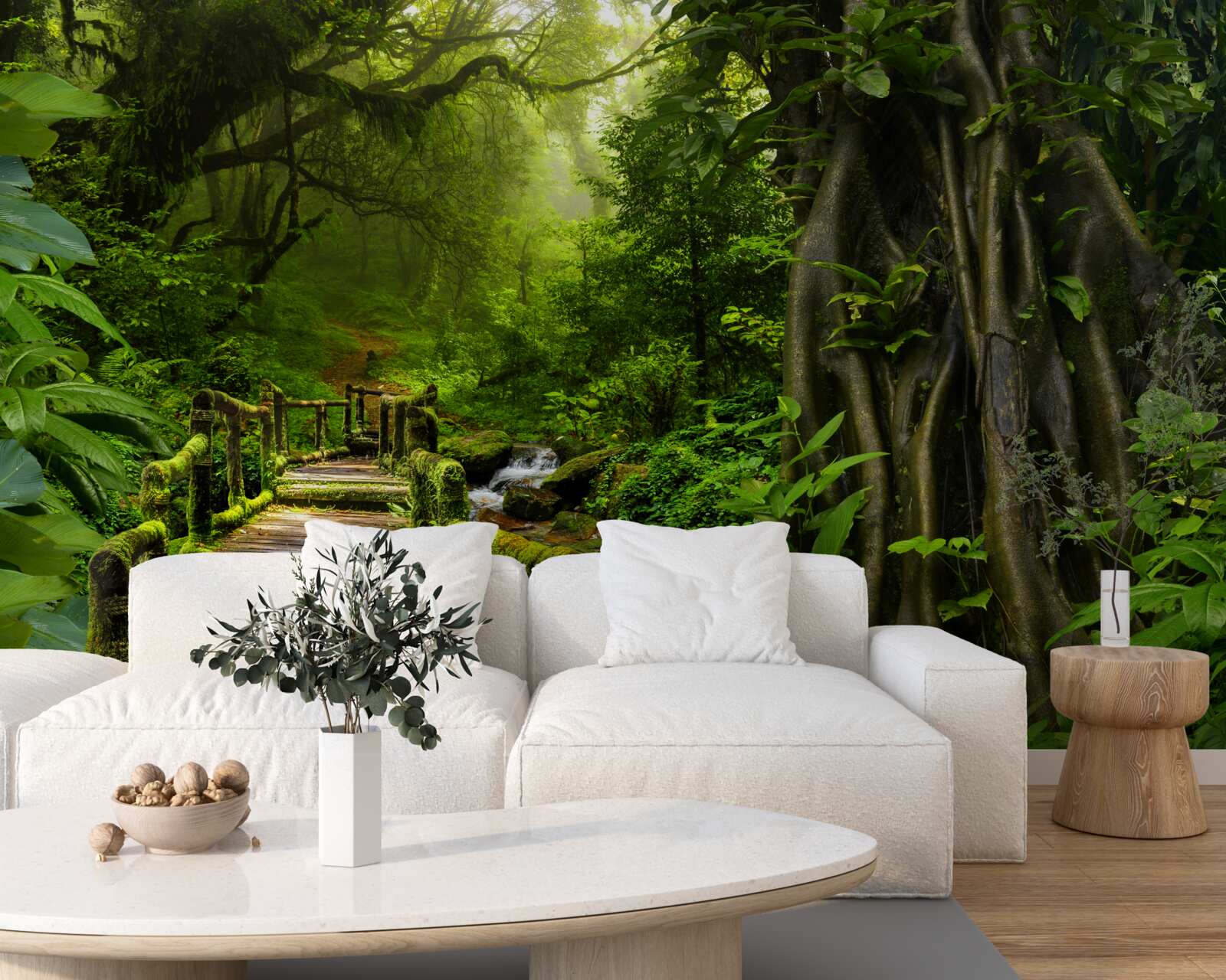 Фотошпалери в азіатських джунглях є водоспад