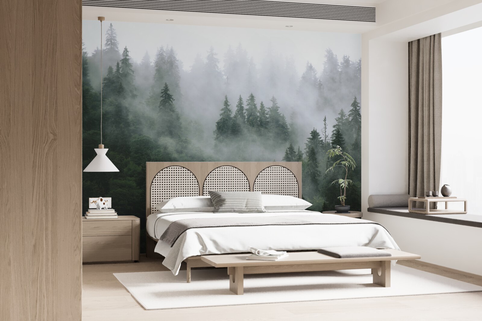 Фотошпалери туманне узлісся хвойного лісу