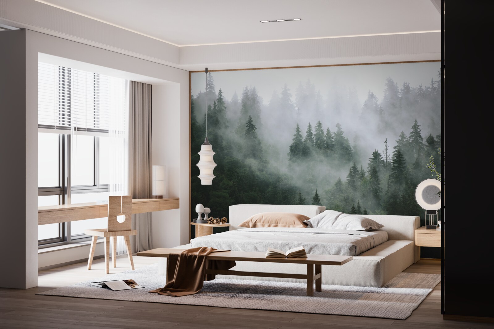 Фотошпалери туманне узлісся хвойного лісу