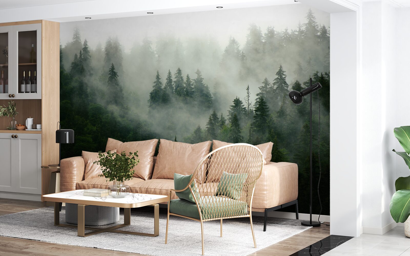 Фотошпалери темрява серед ялин і сосен