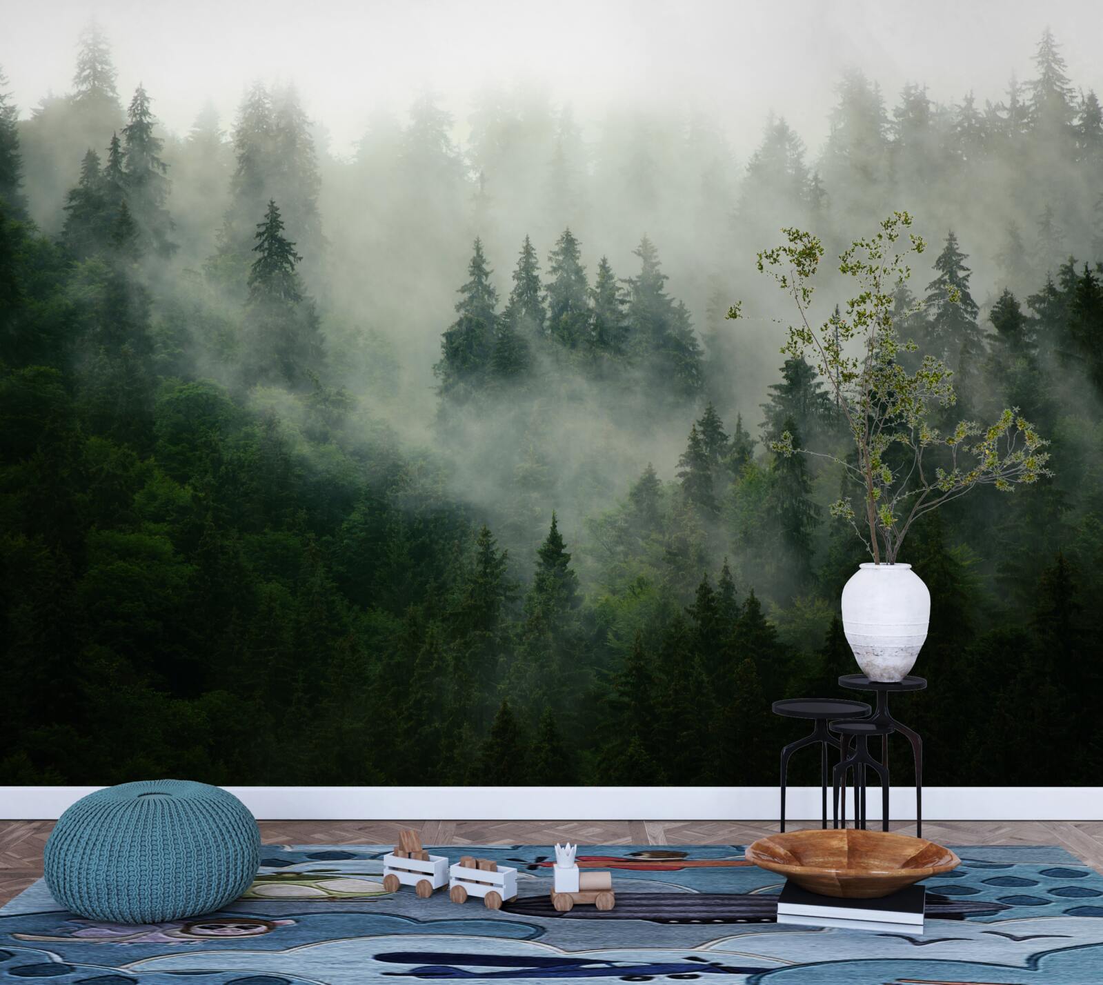 Фотошпалери темрява серед ялин і сосен