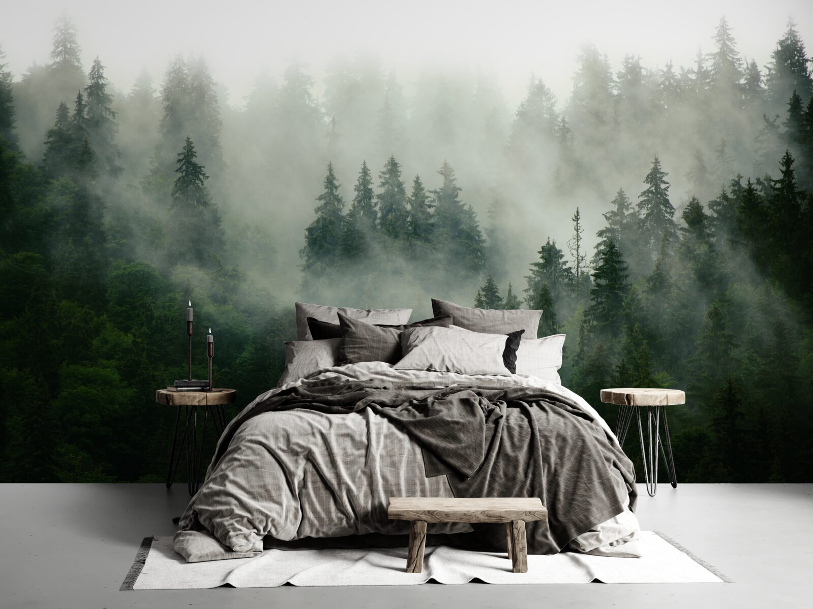 Фотошпалери темрява серед ялин і сосен