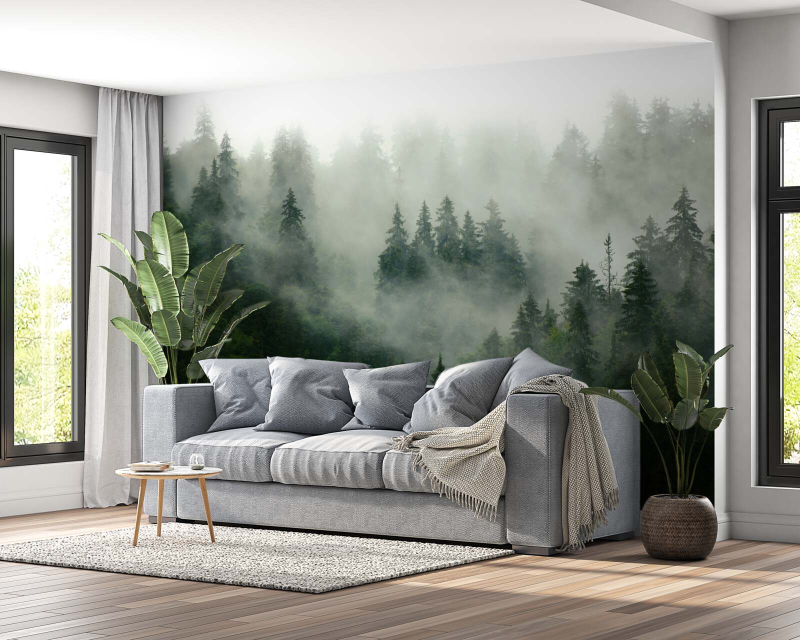 Фотошпалери темрява серед ялин і сосен