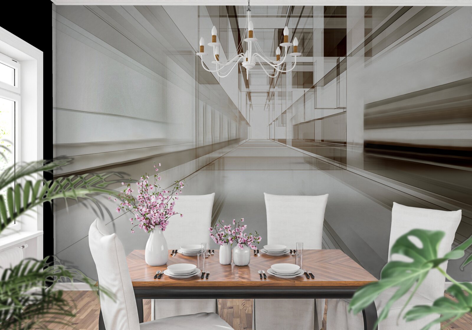 Фотошпалери у майбутньому є світло-сірий тунель