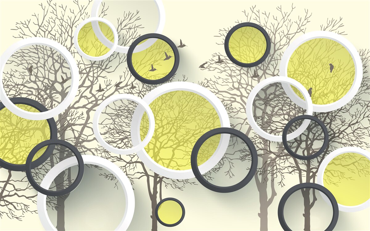 Фотошпалери кола лінз відображають текстуру дерев