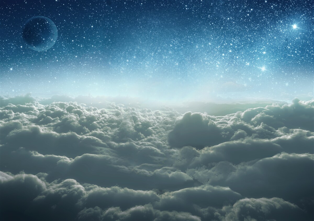 Фотошпалери чарівна хмарна велич зоряної ночі