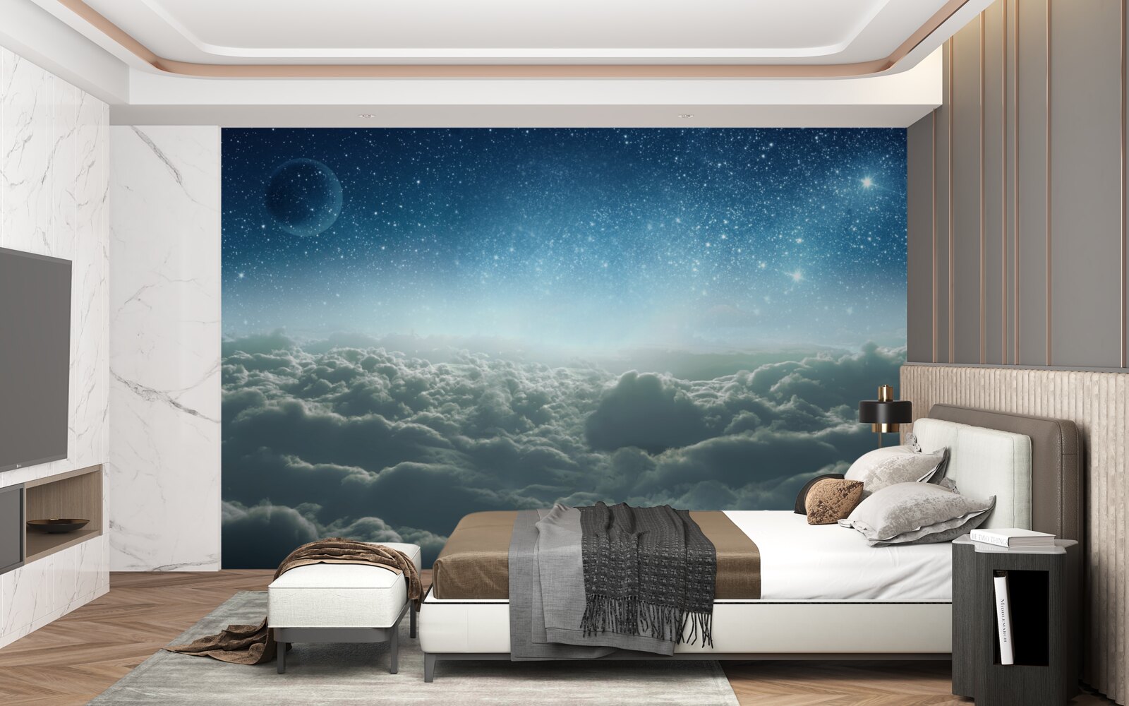 Фотошпалери чарівна хмарна велич зоряної ночі