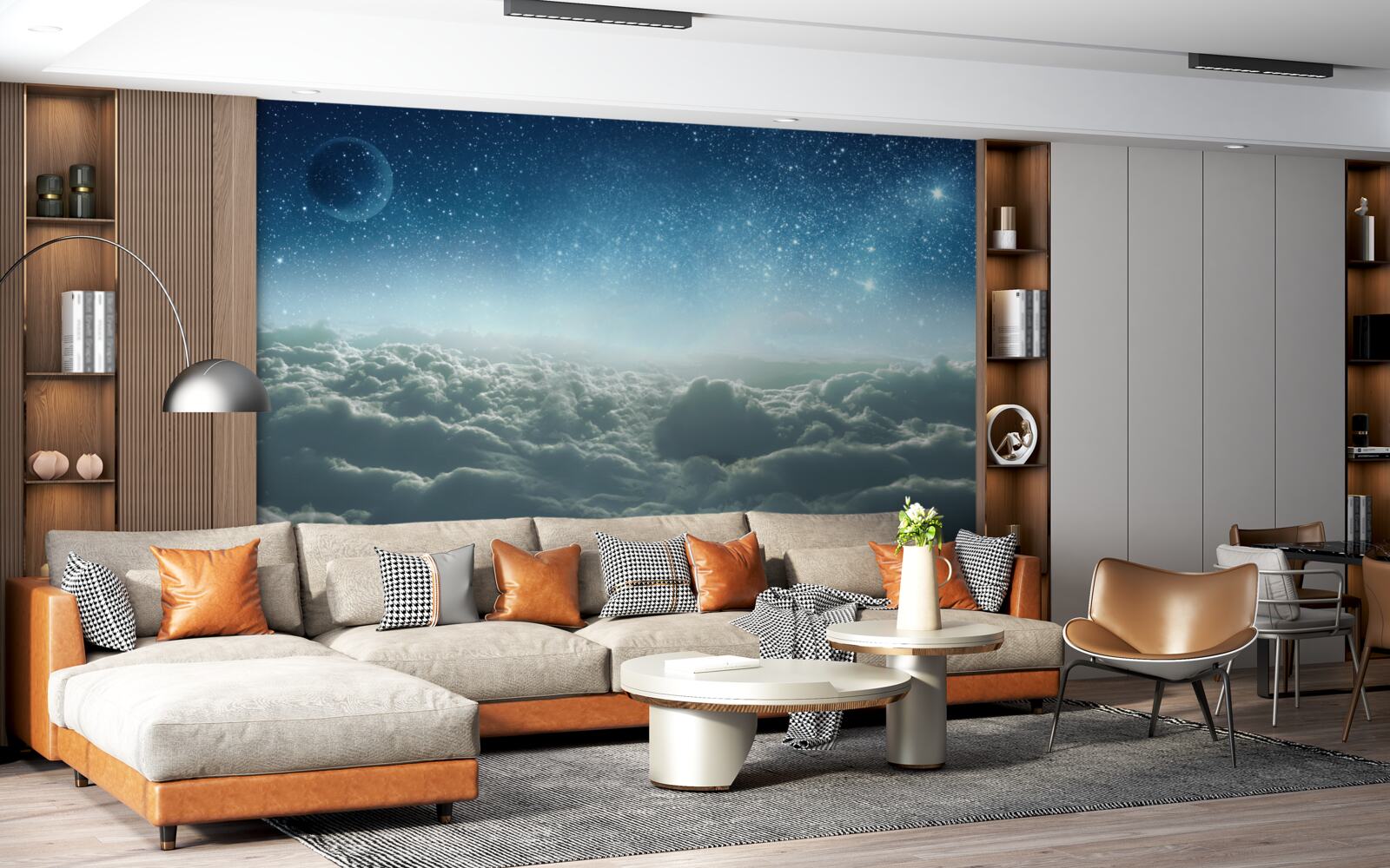 Фотошпалери чарівна хмарна велич зоряної ночі