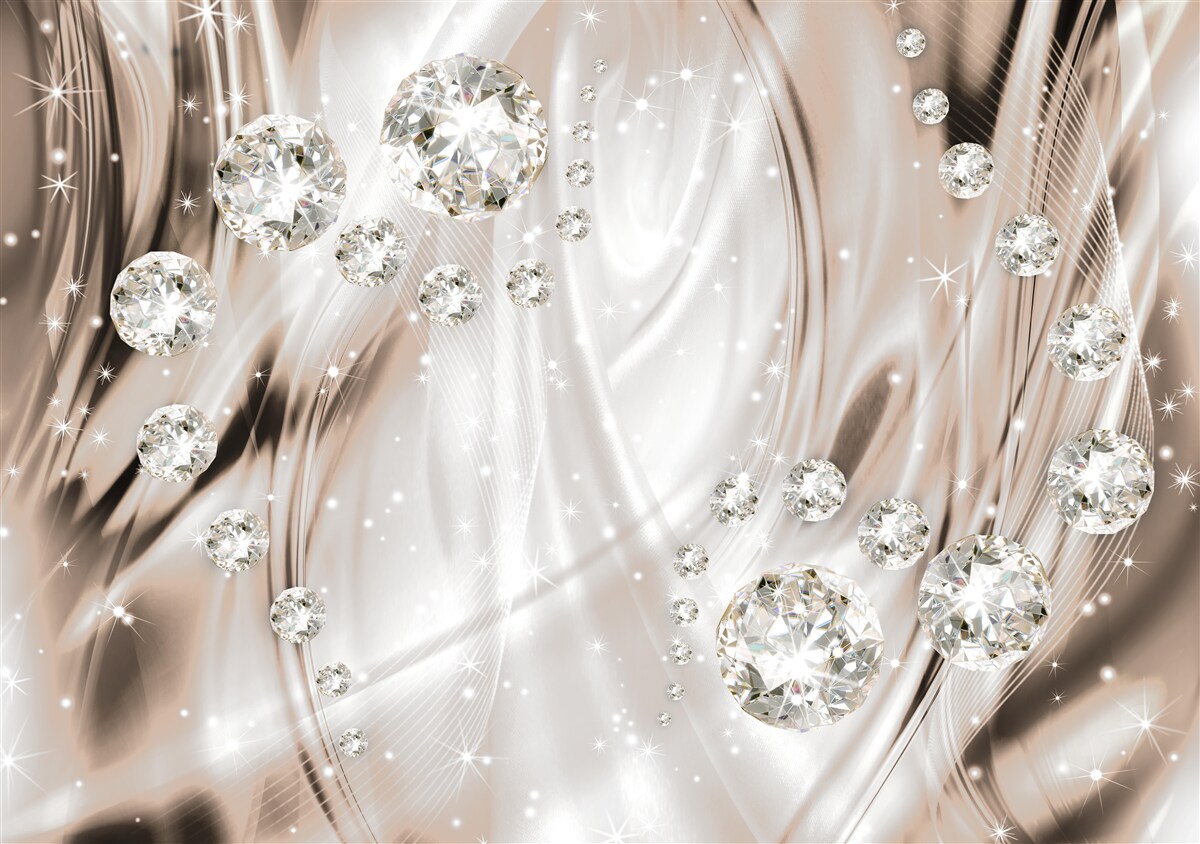 Фотошпалери коричневий шовк, прикрашений дорогоцінним камінням