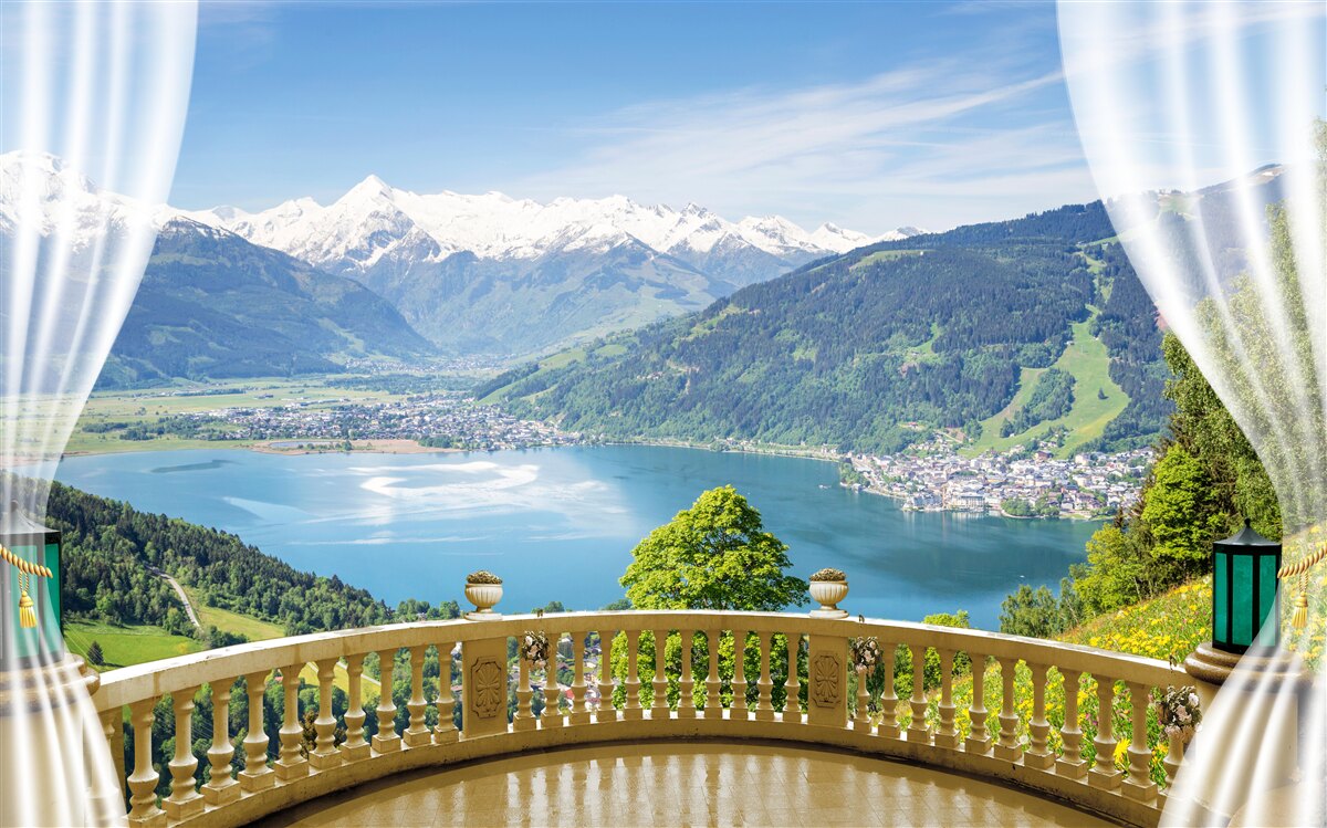 Фотошпалери зручний балкон з чудовою панорамою