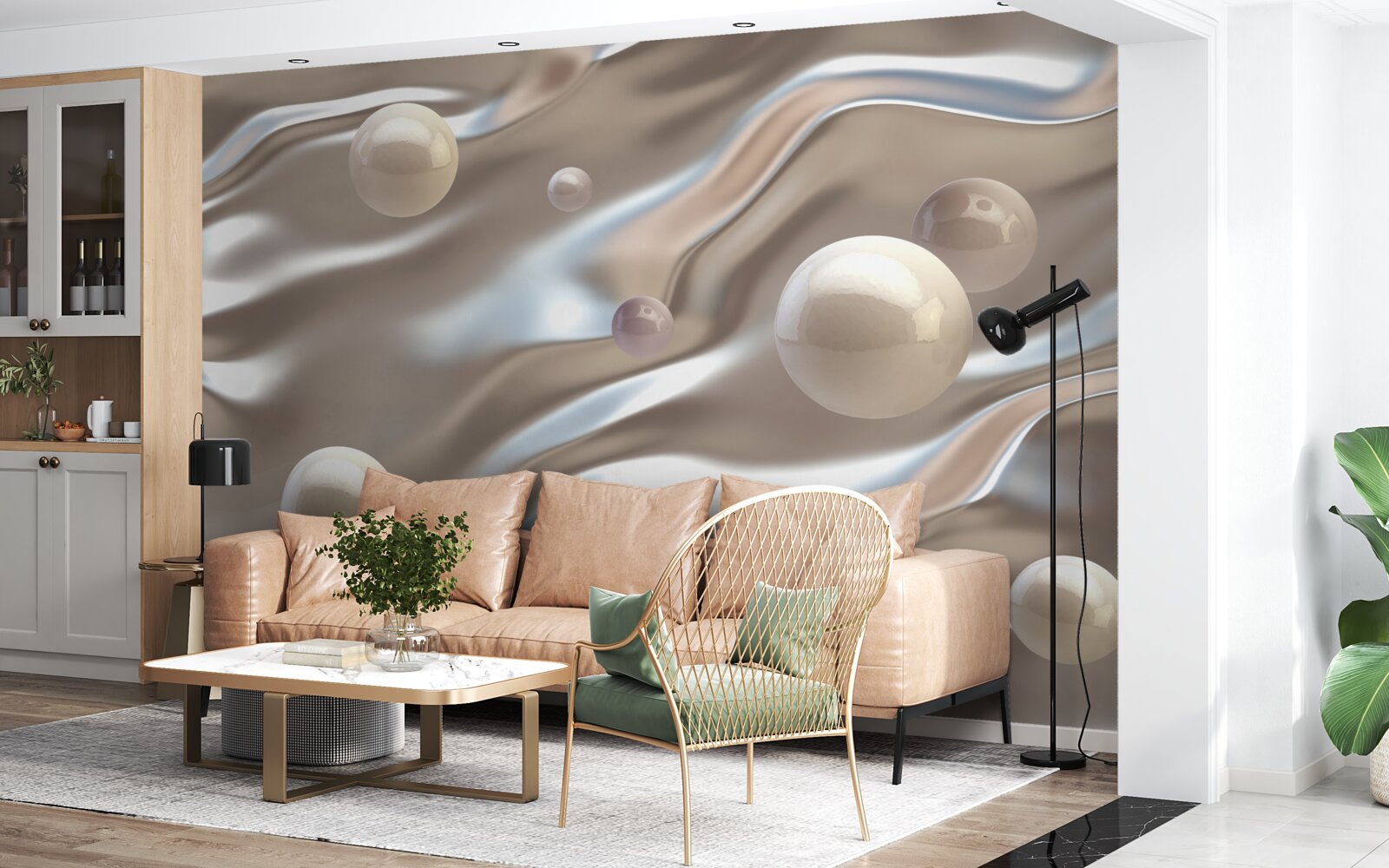 Фотошпалери перламутр на шовку