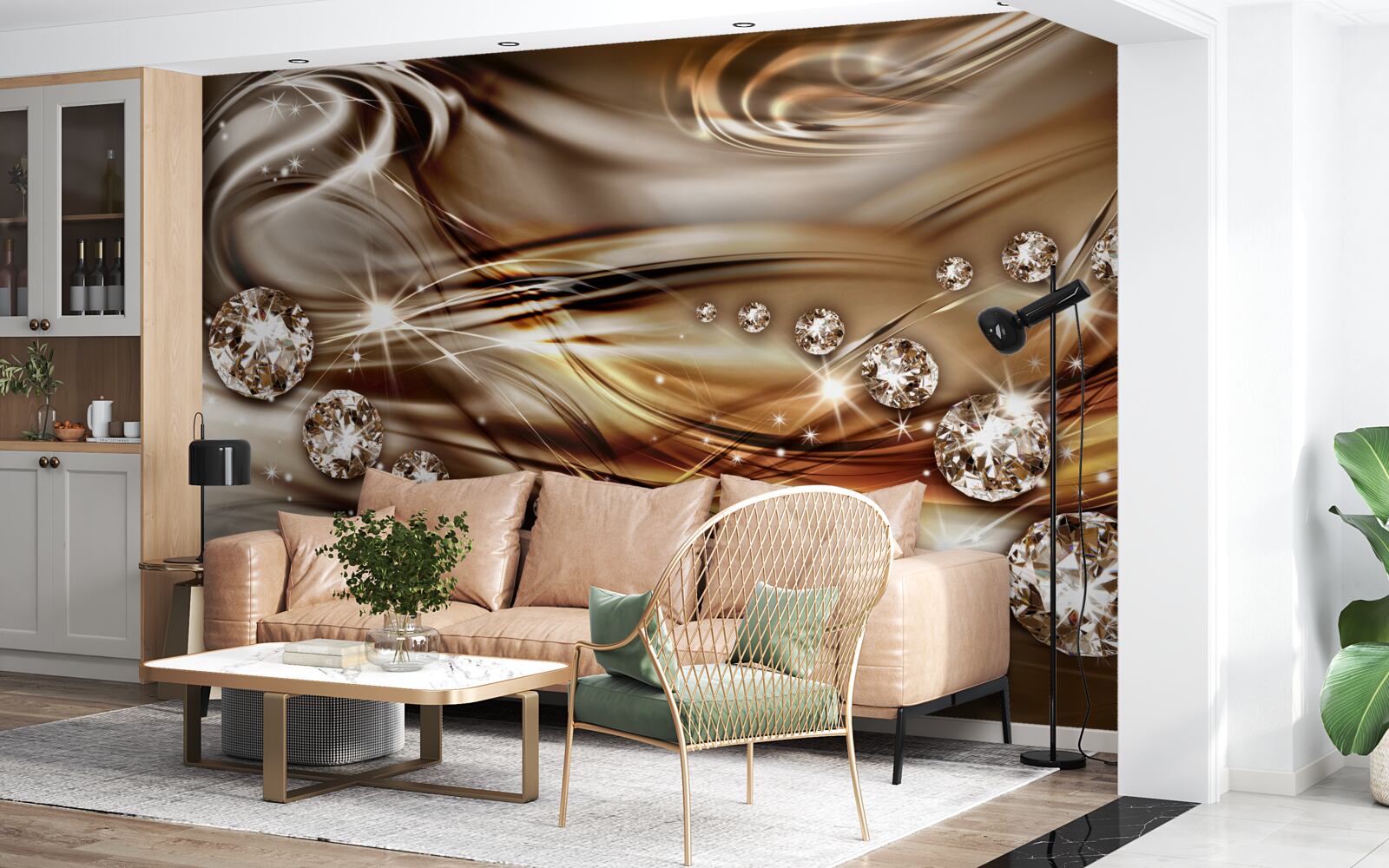 Фотошпалери золоті прикраси та дорогоцінне каміння