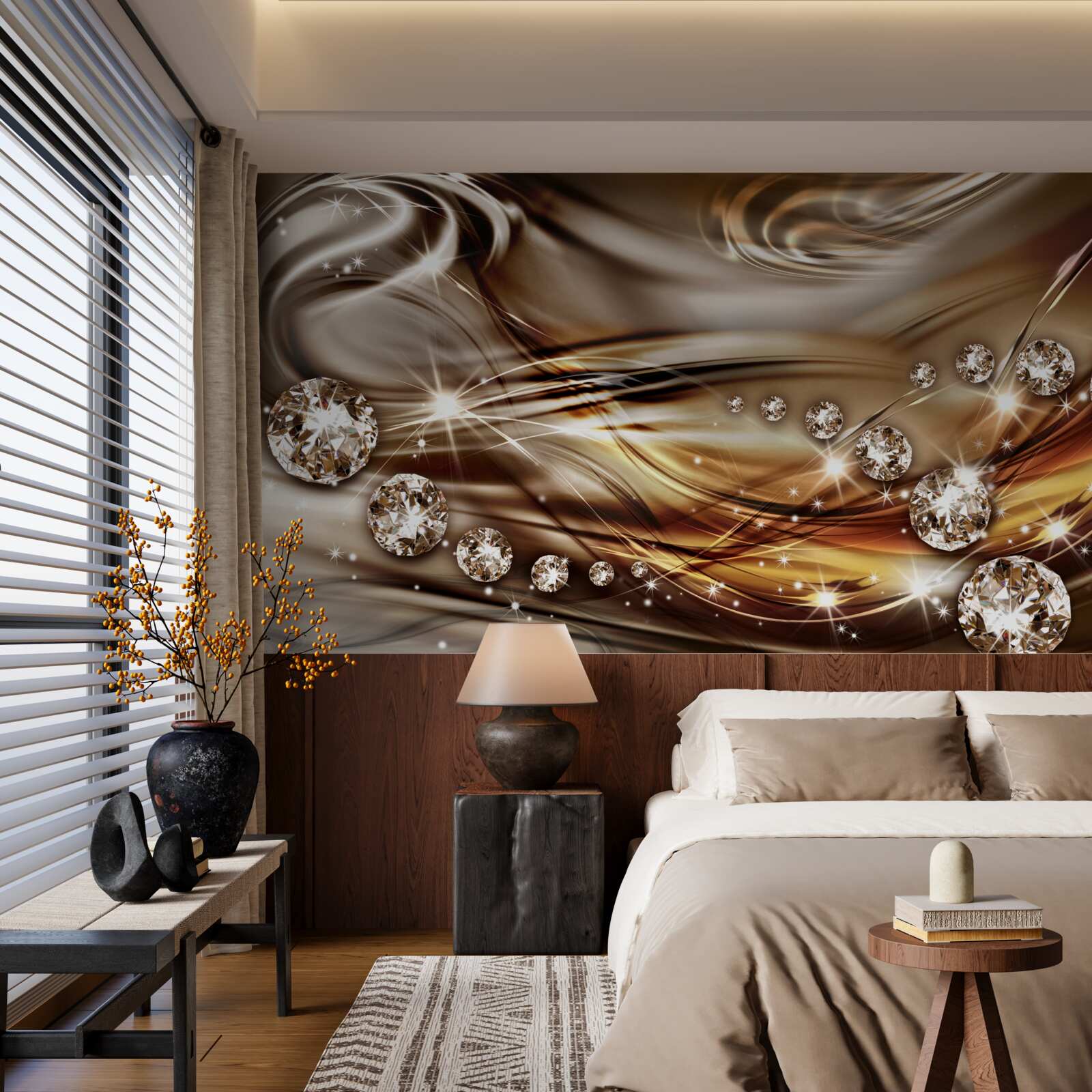 Фотошпалери золоті прикраси та дорогоцінне каміння