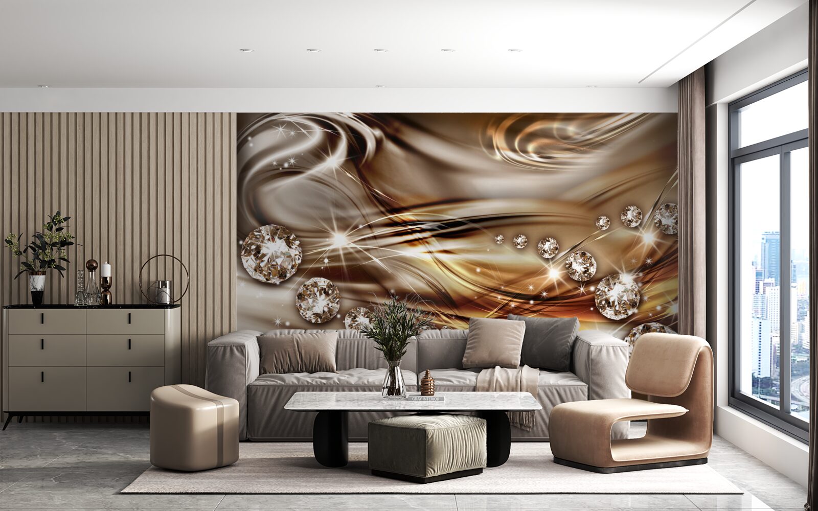 Фотошпалери золоті прикраси та дорогоцінне каміння