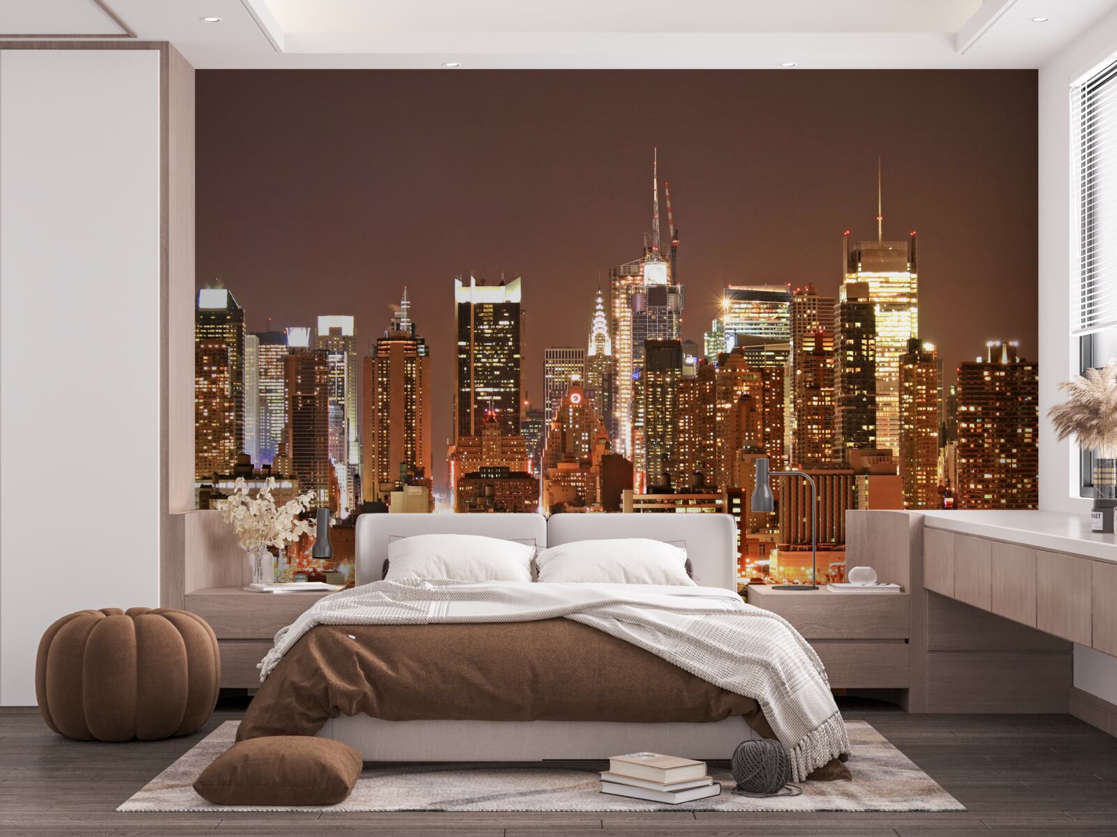 Фотошпалери модернізоване нічне місто та хмарочоси