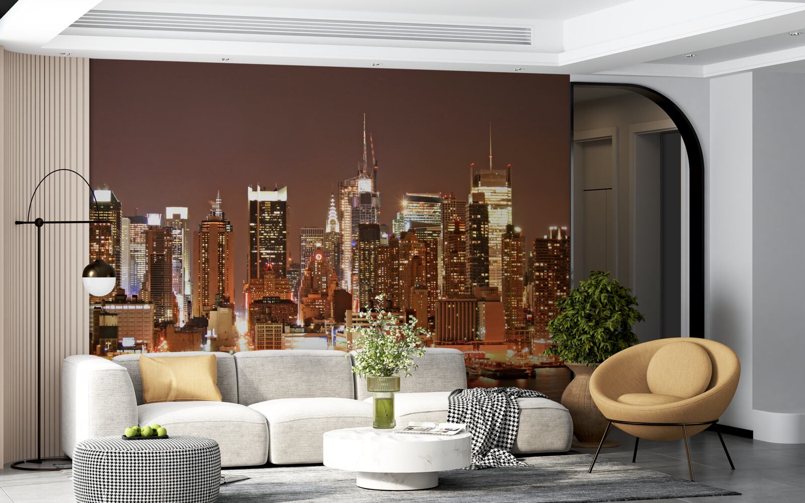 Фотошпалери модернізоване нічне місто та хмарочоси