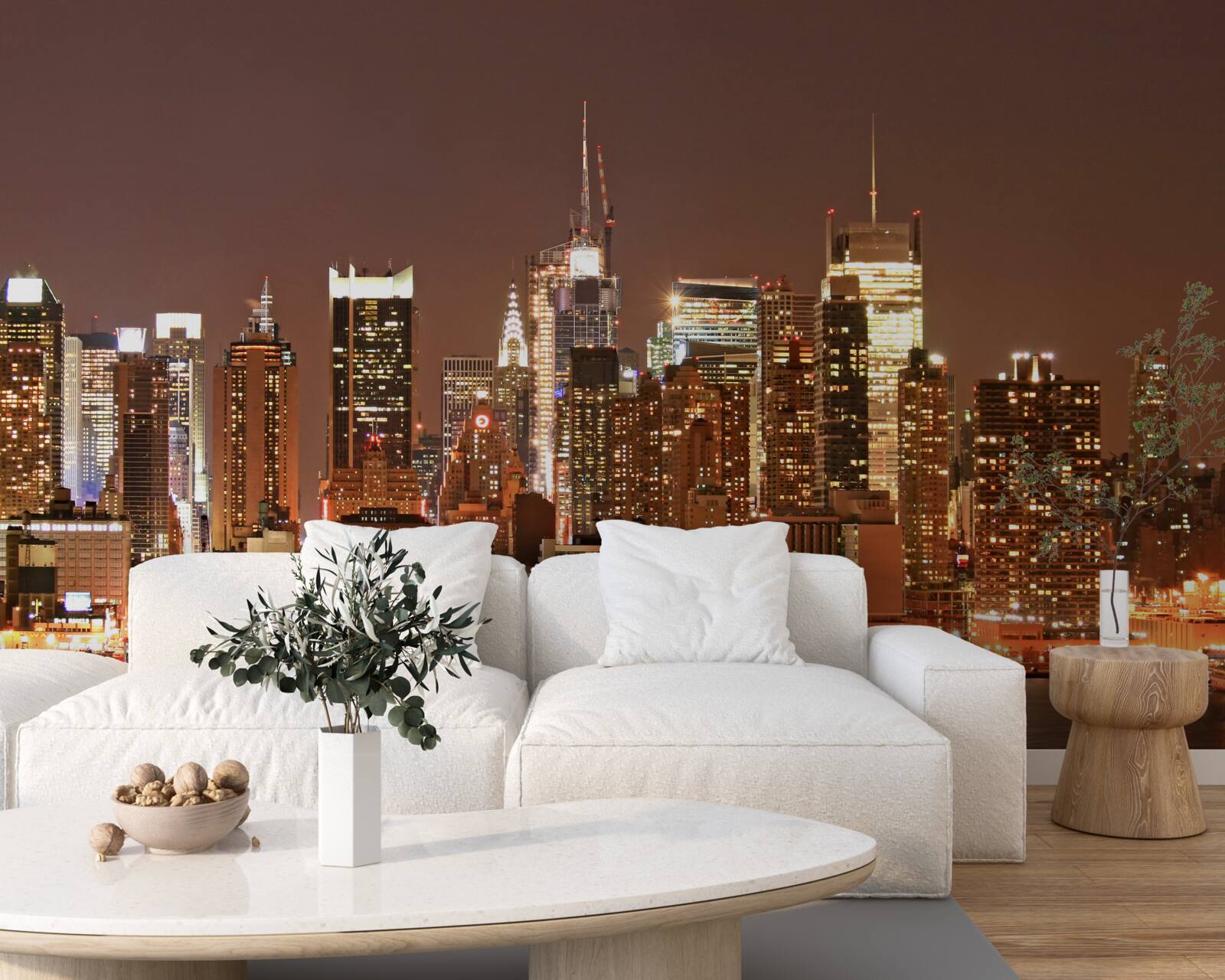 Фотошпалери модернізоване нічне місто та хмарочоси