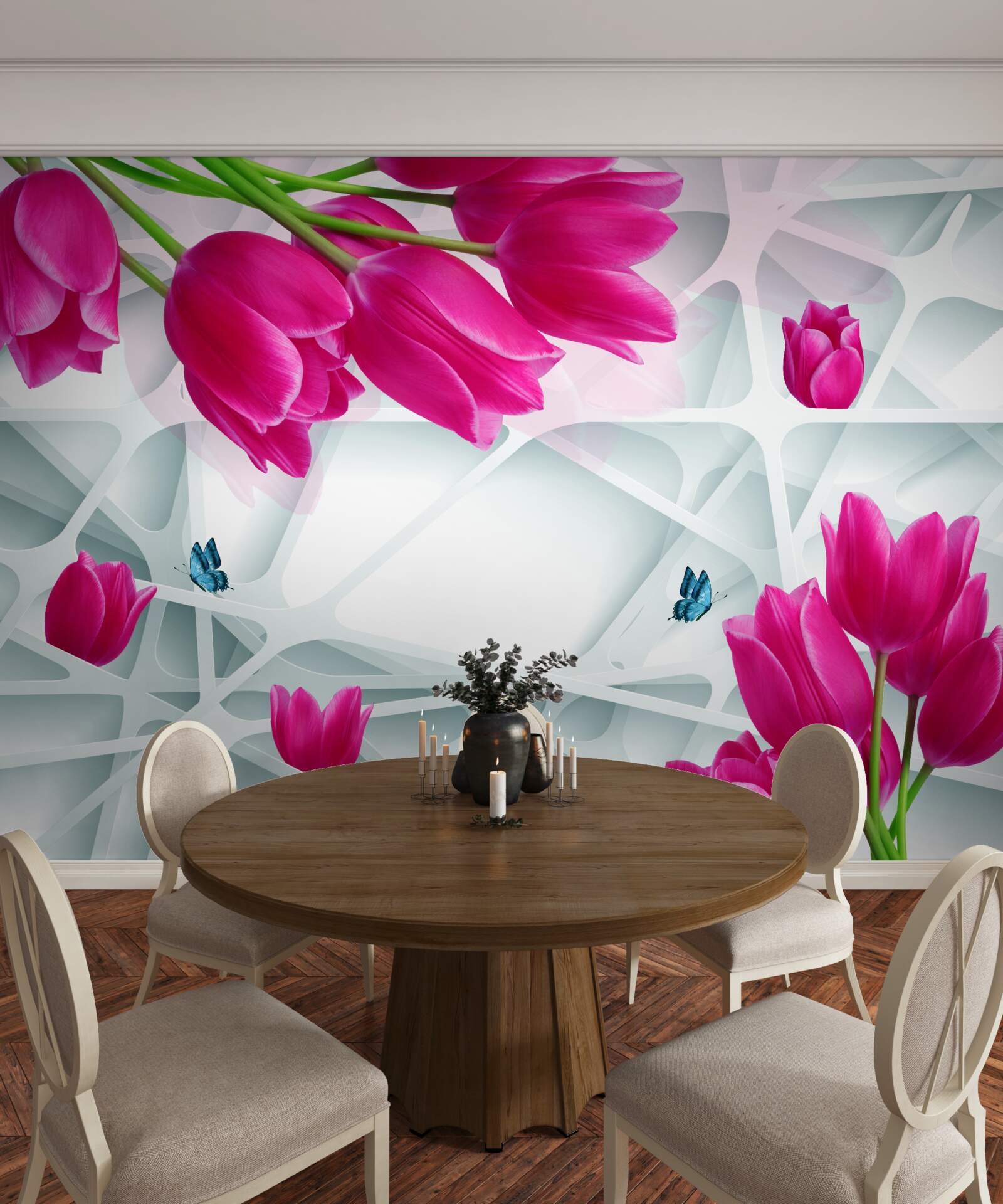 Фотошпалери чудові бутони рожевих тюльпанів