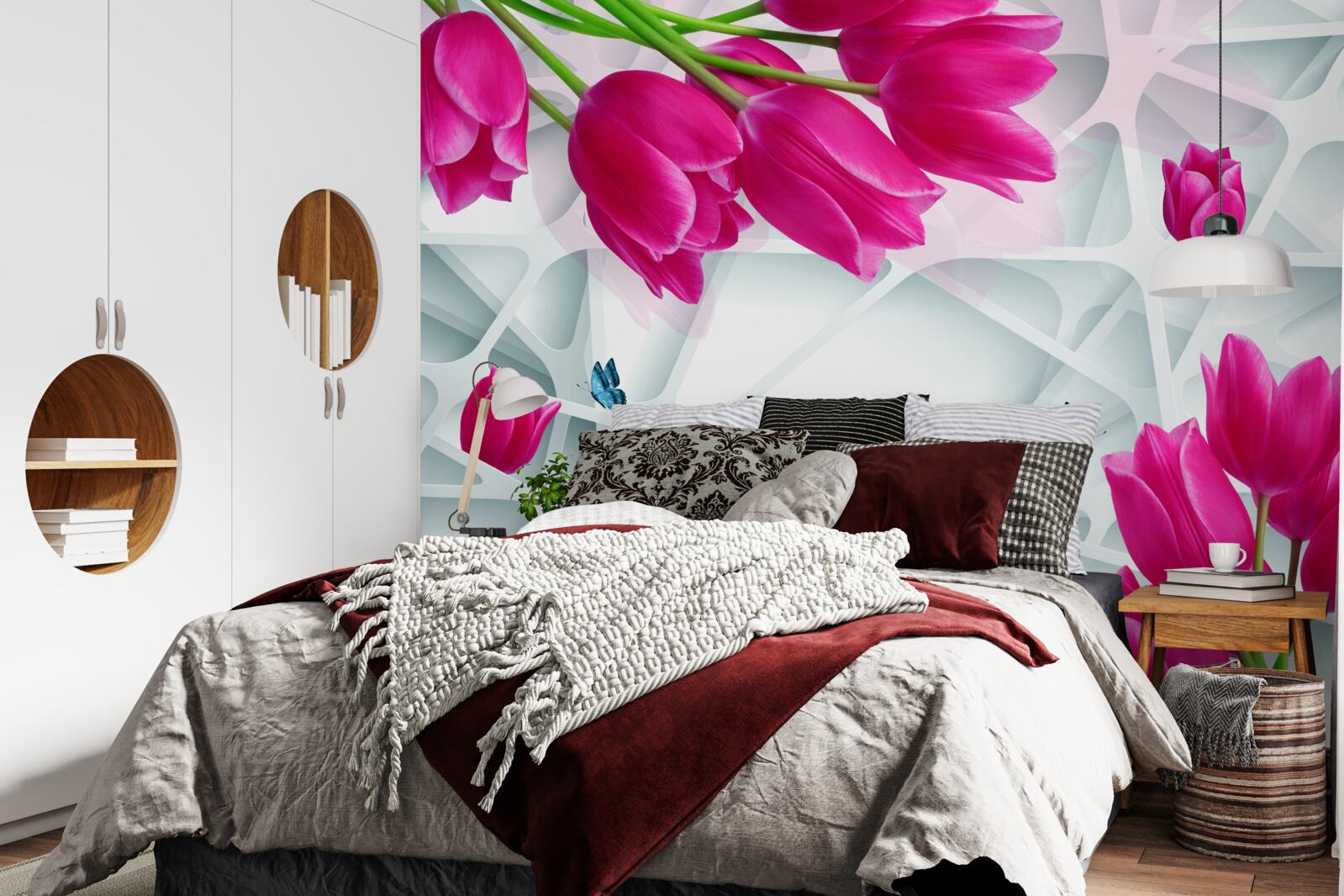 Фотошпалери чудові бутони рожевих тюльпанів