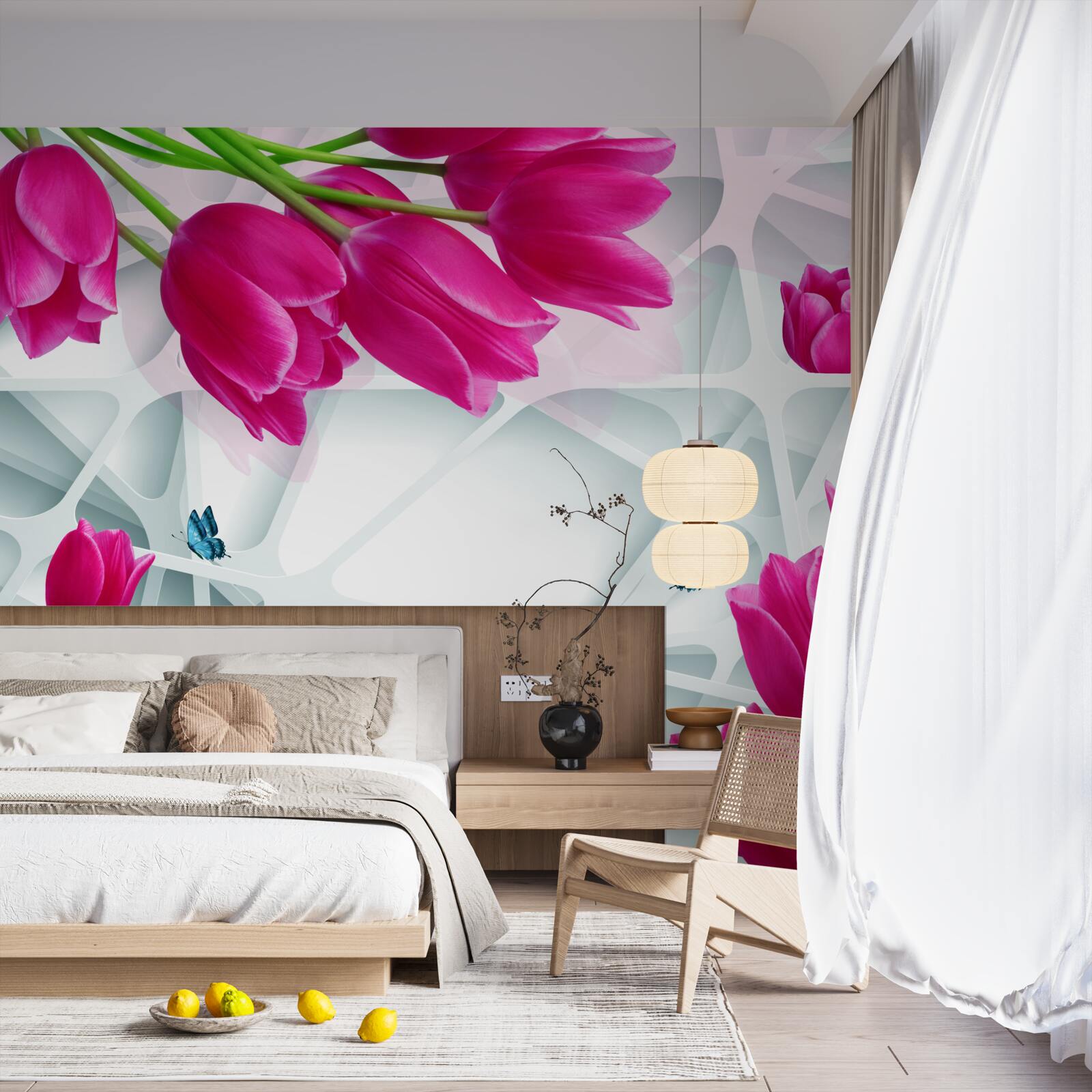 Фотошпалери чудові бутони рожевих тюльпанів