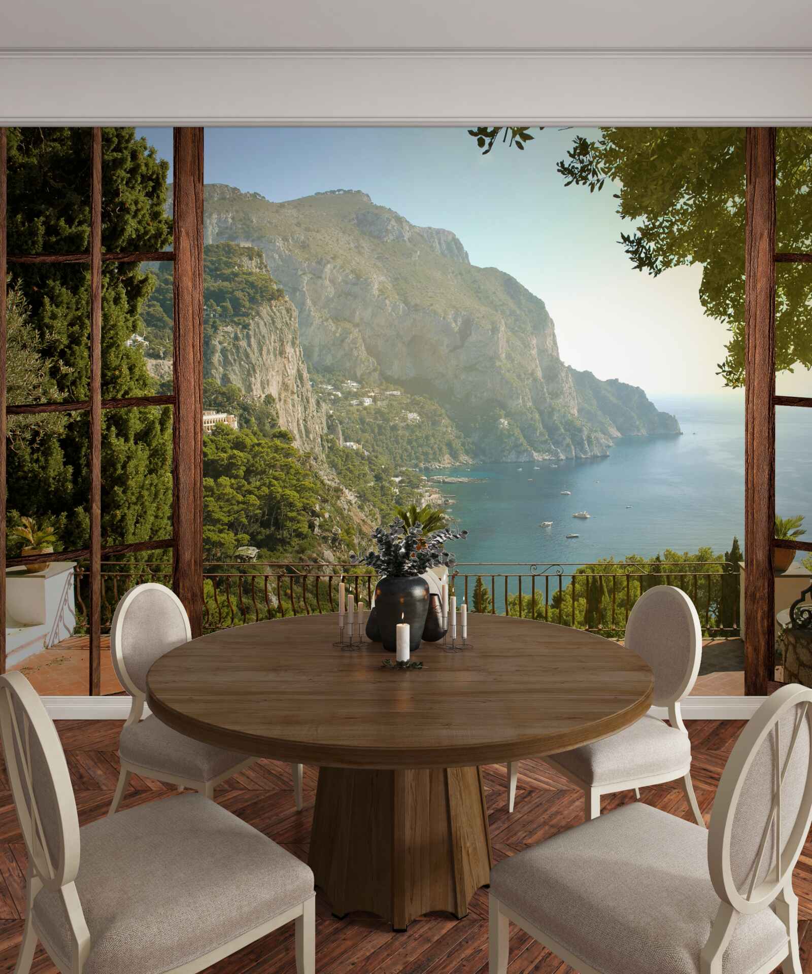 Фотошпалери Вид на море і гори прямо з балкона