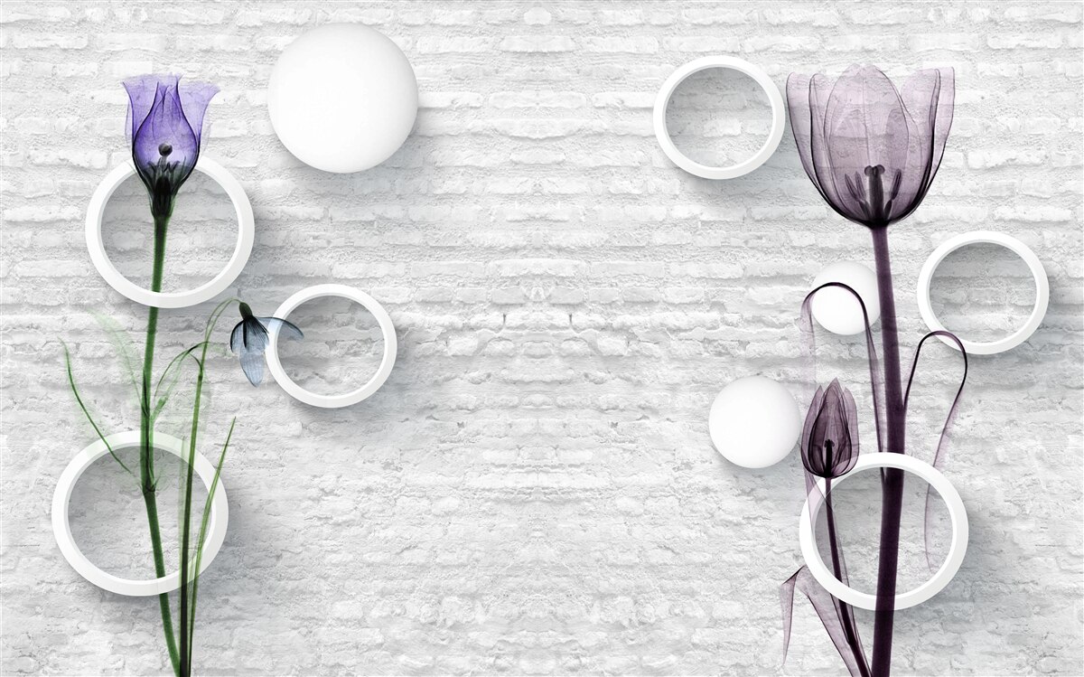 Фотошпалери два тонкі фіолетові маки