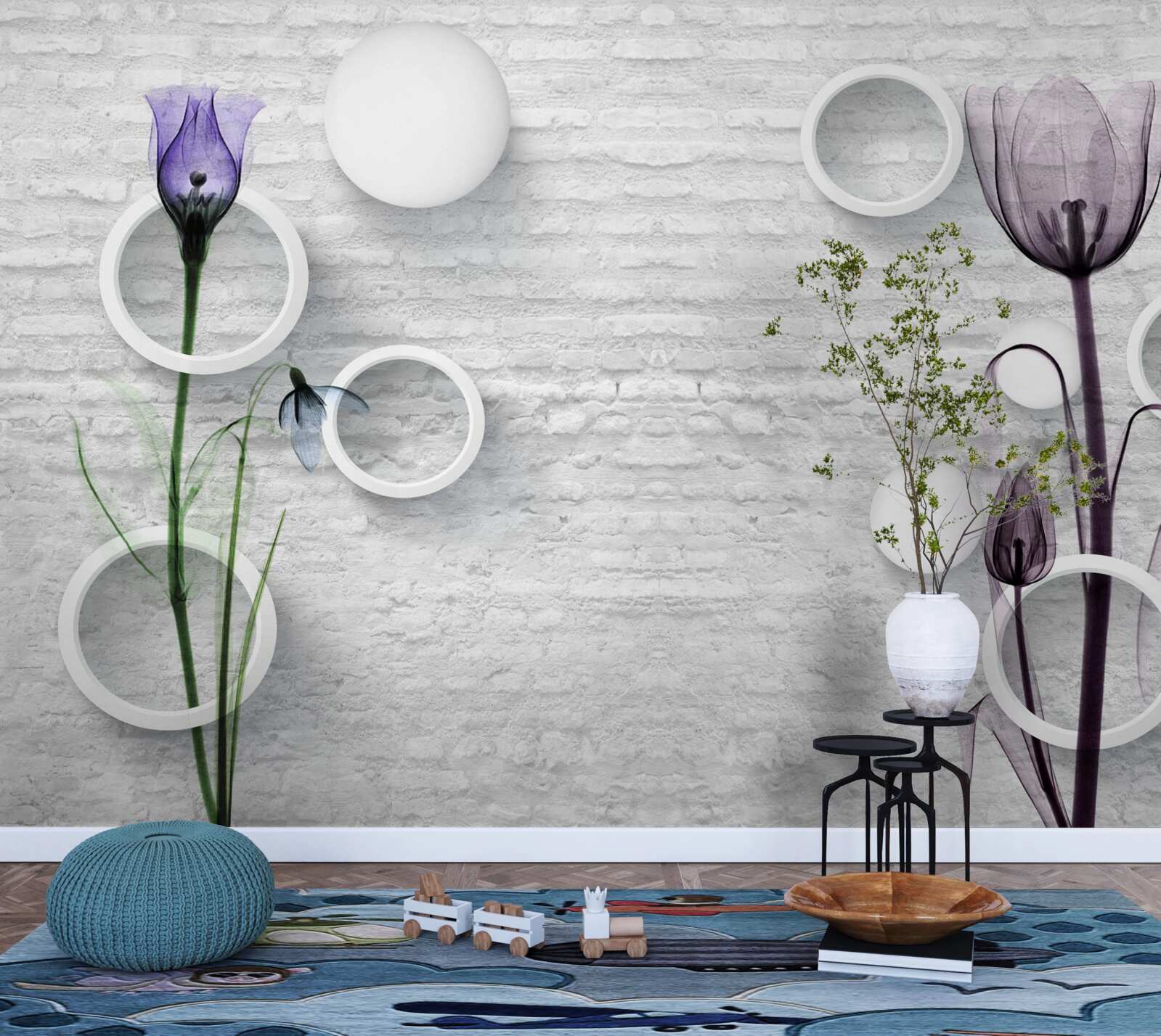 Фотошпалери два тонкі фіолетові маки