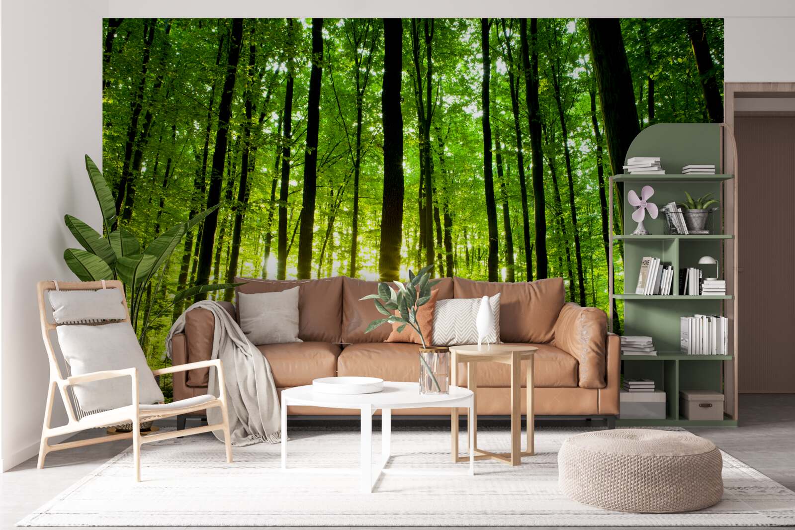 Фотошпалери сонячні промені проникають крізь густий гай