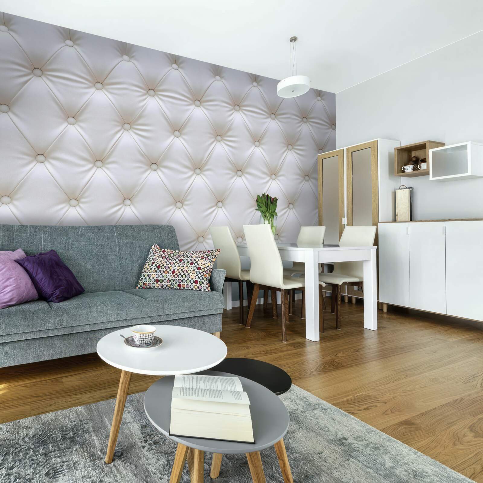 Фотошпалери текстура оббивки, декорована кристалами