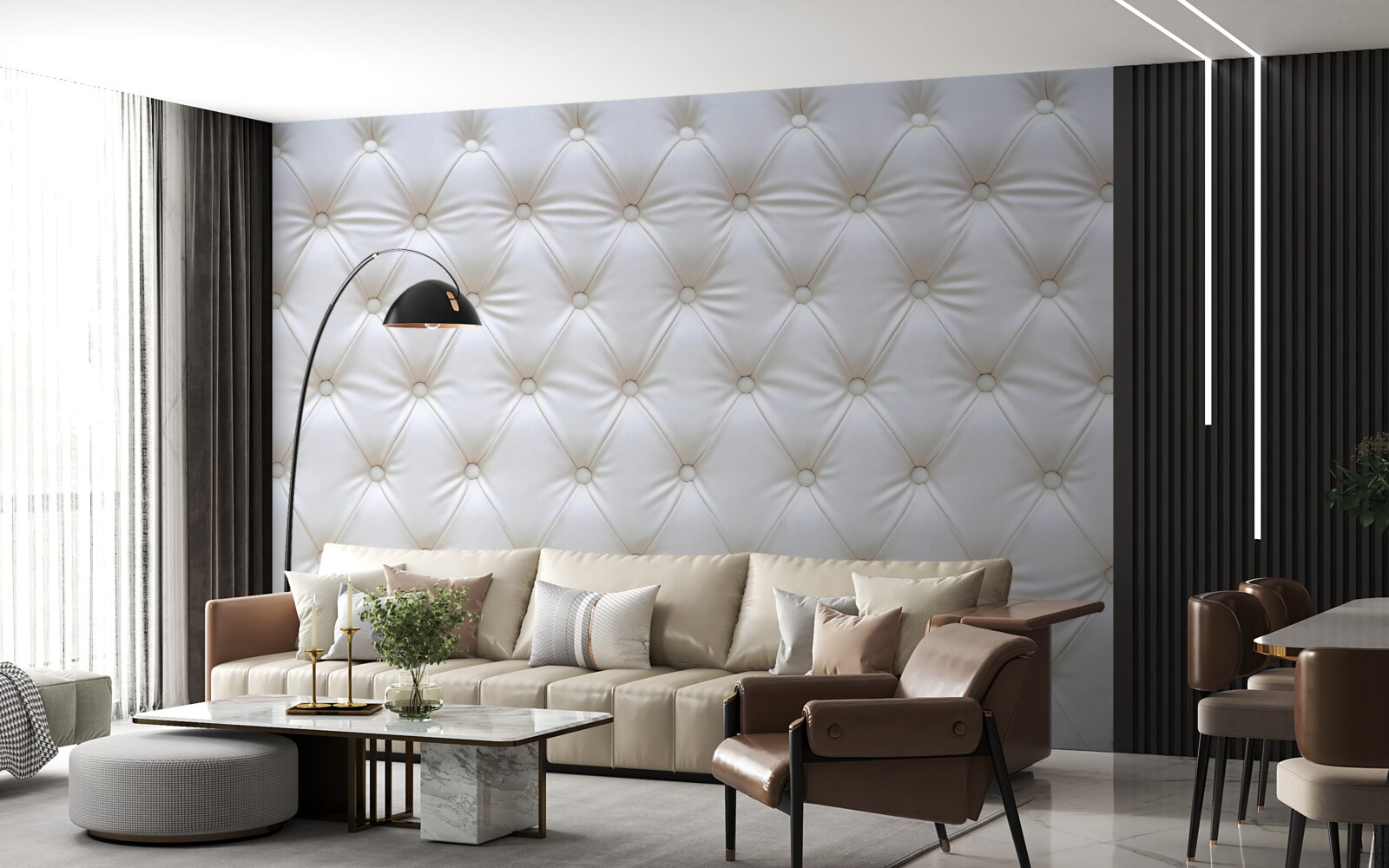 Фотошпалери текстура оббивки, декорована кристалами