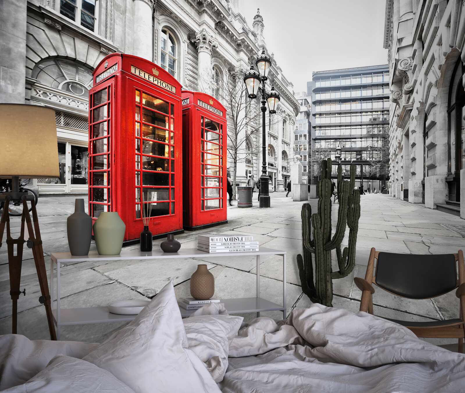 Фотошпалери червоні телефонні будки на вулицях