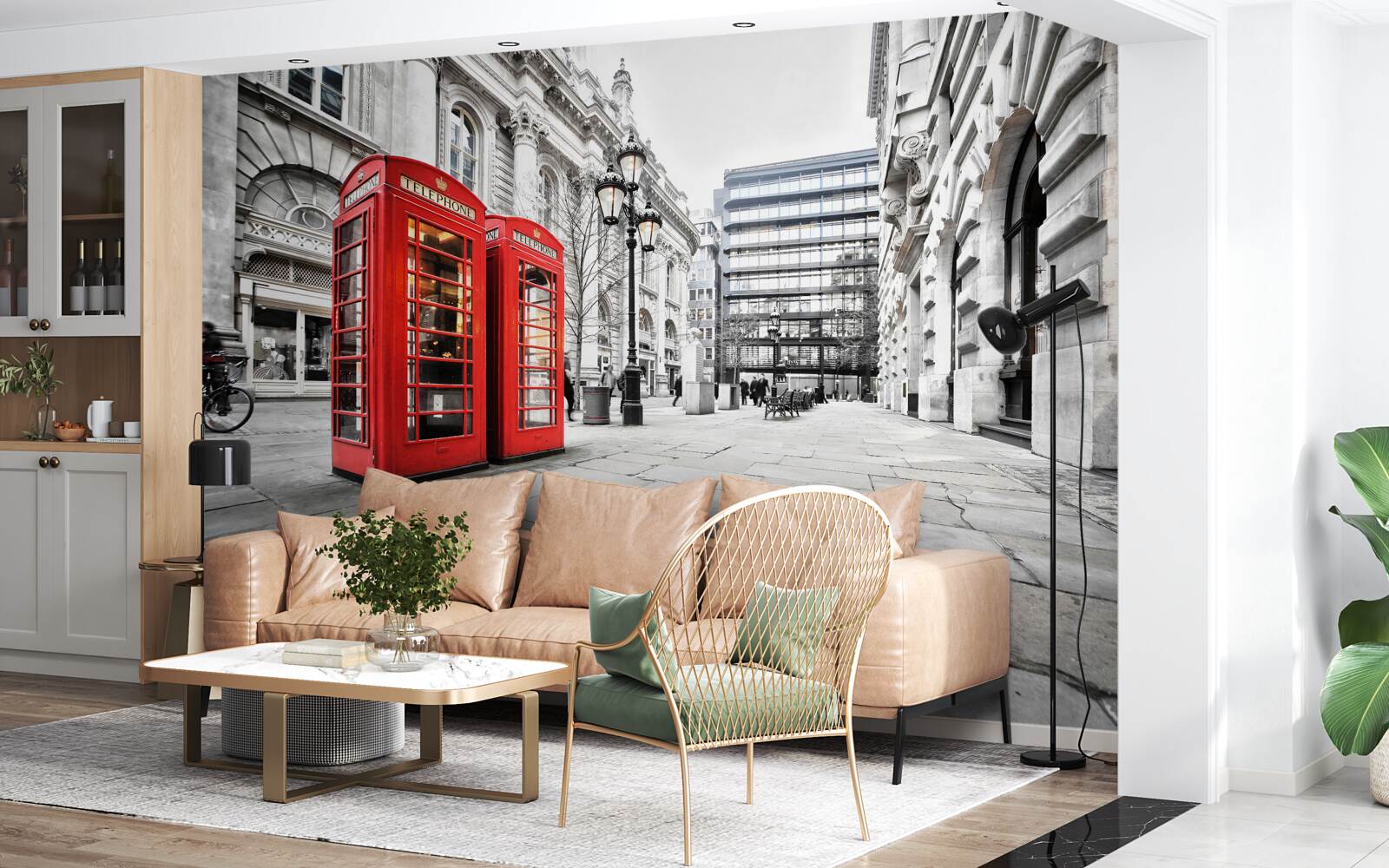 Фотошпалери червоні телефонні будки на вулицях
